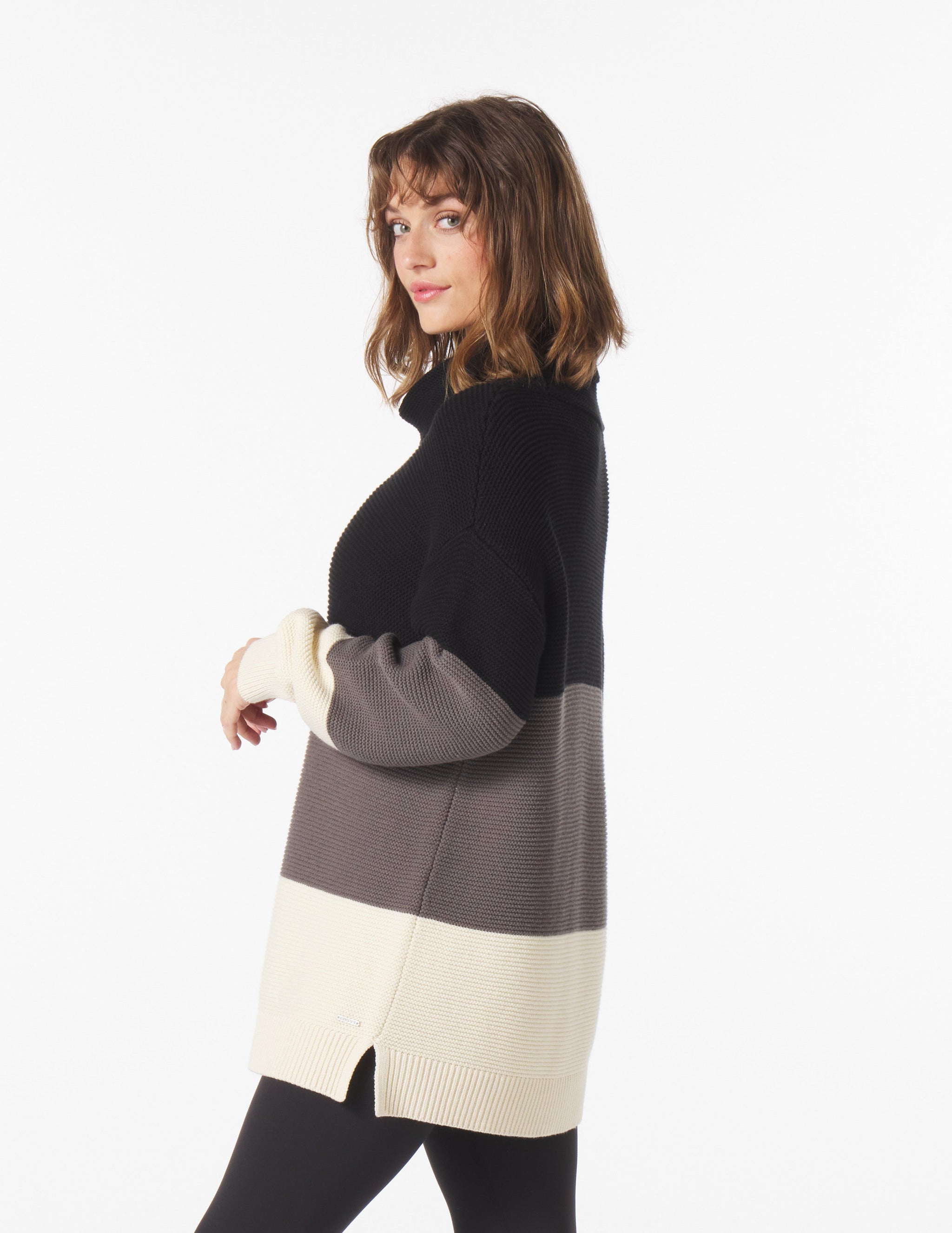 Aspen Sweater: Black/Carbon/Oatmilk Aspen Sweater: Black/Carbon/Oatmilk