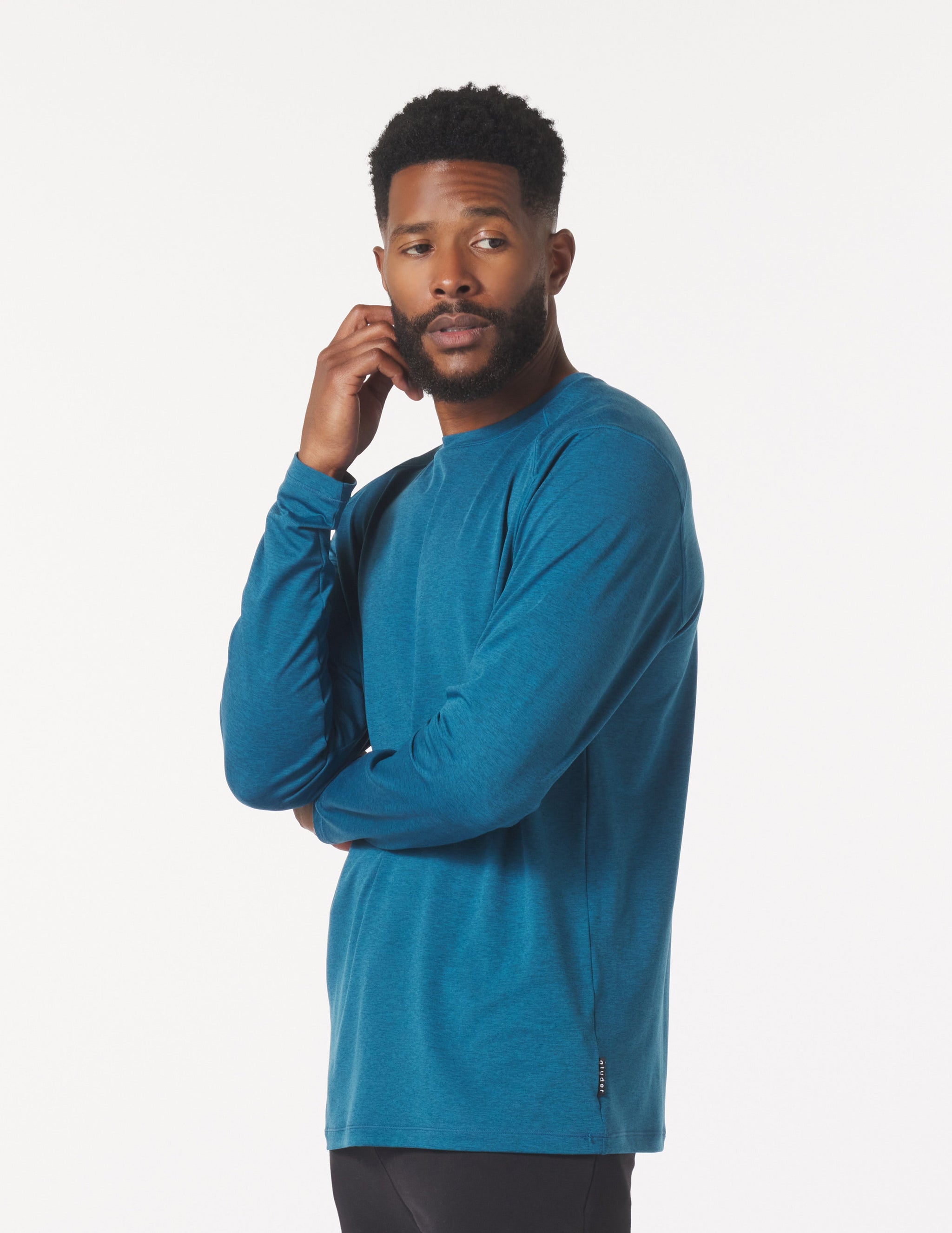 Dash Crew Neck: Moroccan Blue Marble Dash Crew Neck: Moroccan Blue Marble