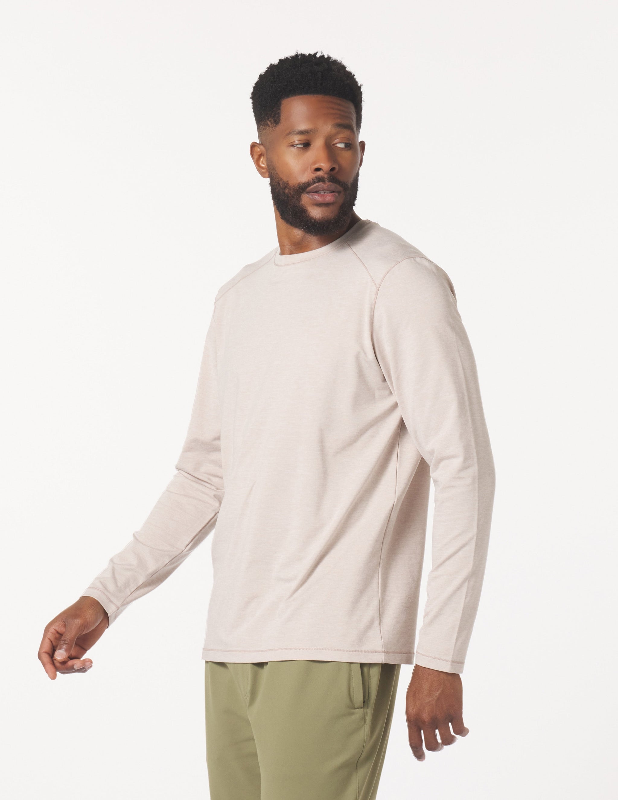 Dash Crew Neck: Oatmilk Marble Dash Crew Neck: Oatmilk Marble