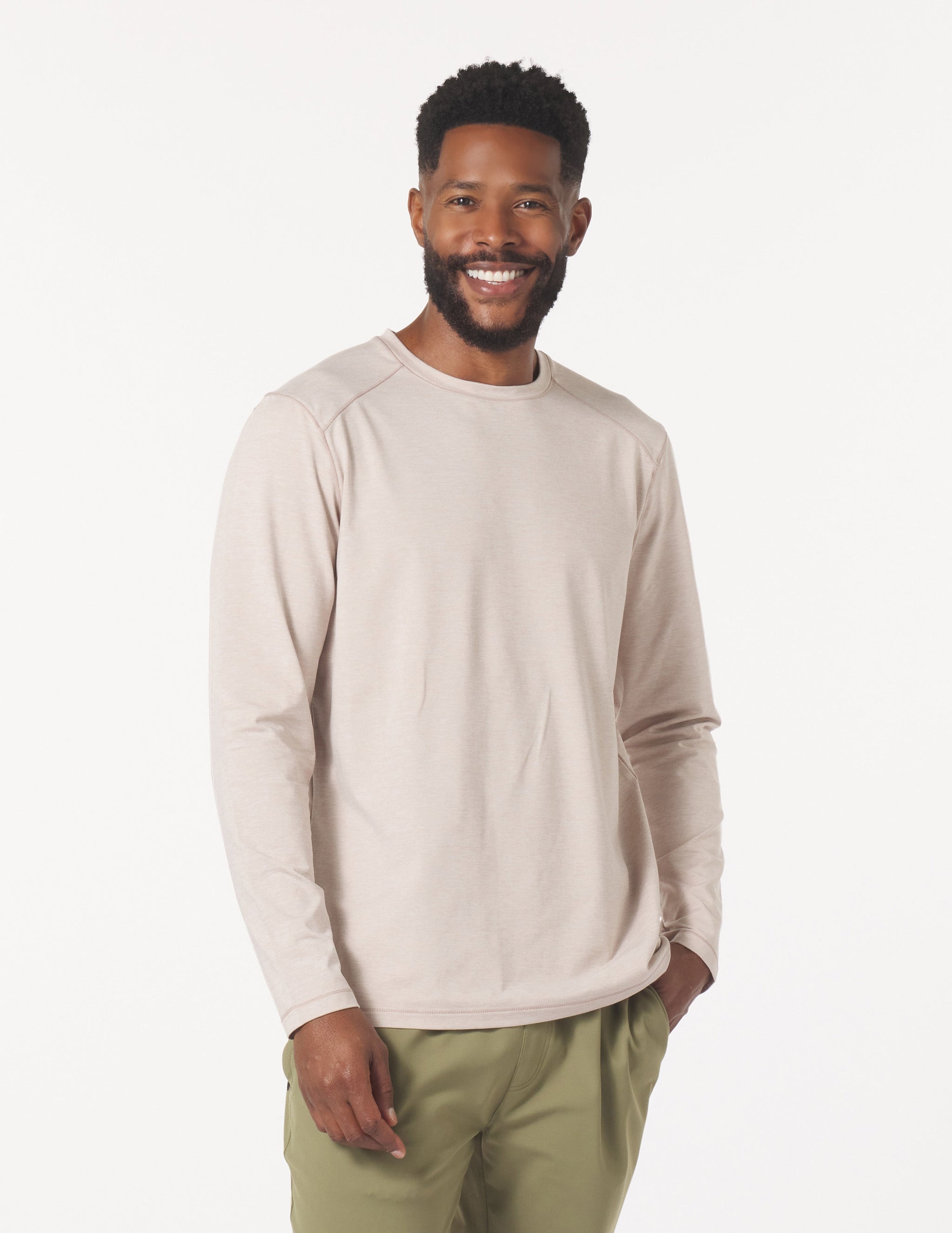 Dash Crew Neck: Oatmilk Marble Dash Crew Neck: Oatmilk Marble