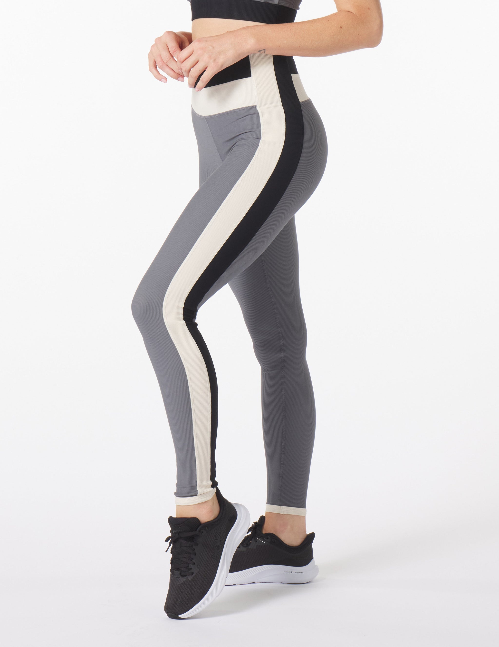 Directional Legging: Carbon Color Block Directional Legging: Carbon Color Block