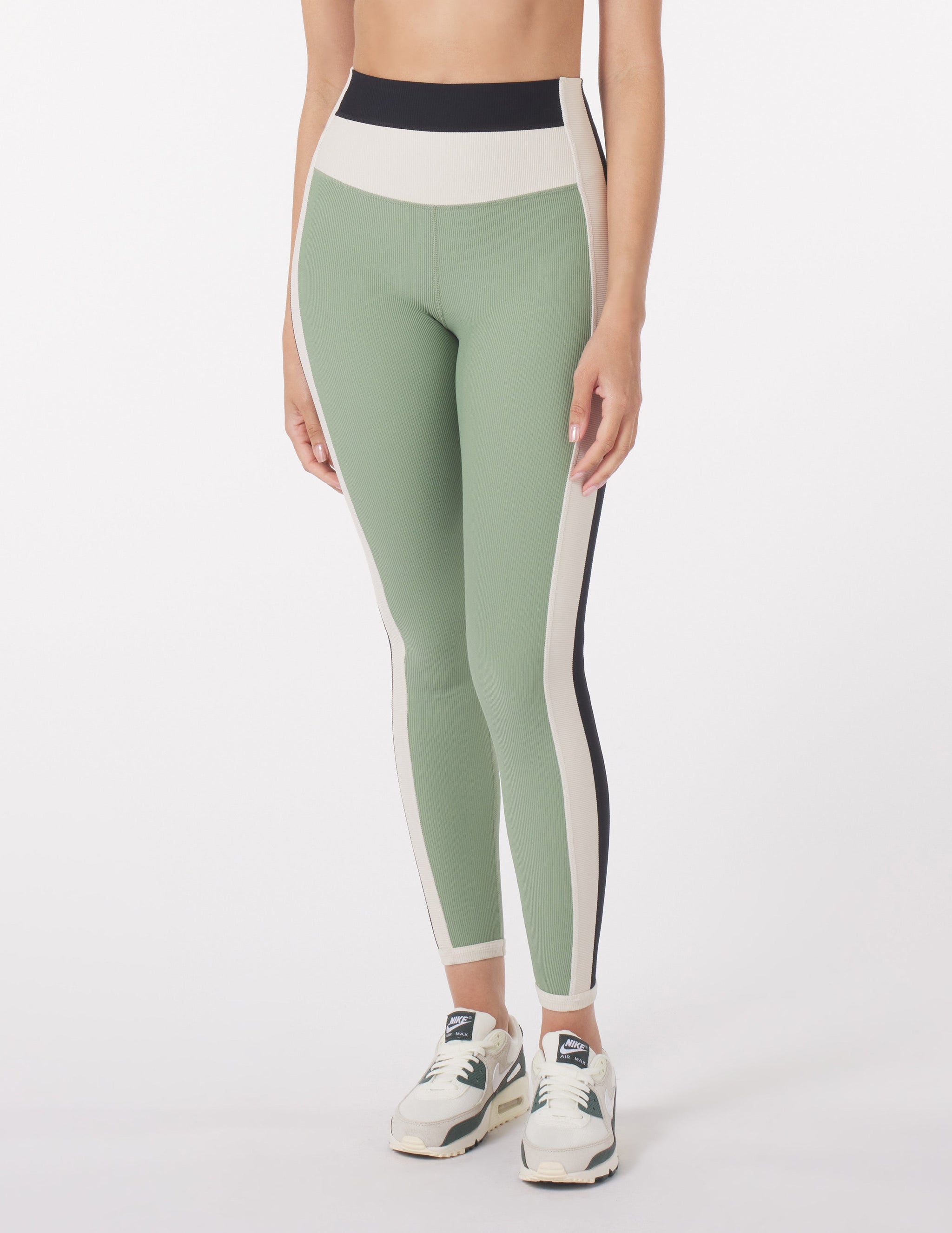 Directional Legging: Sage Color Block Directional Legging: Sage Color Block