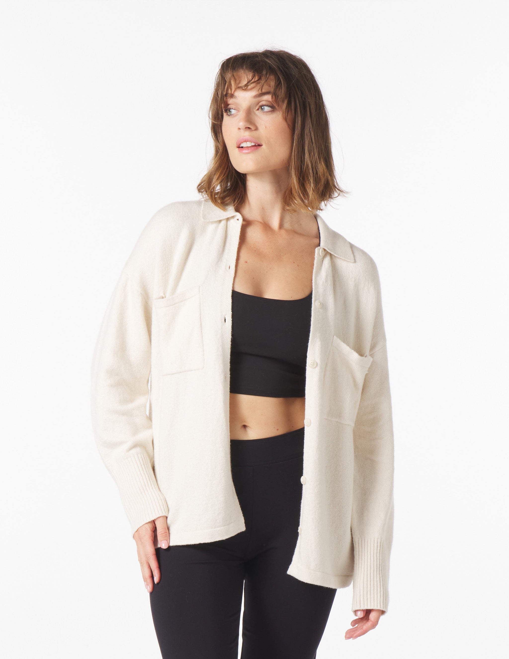 Downtown Button Down: Oatmilk Downtown Button Down: Oatmilk