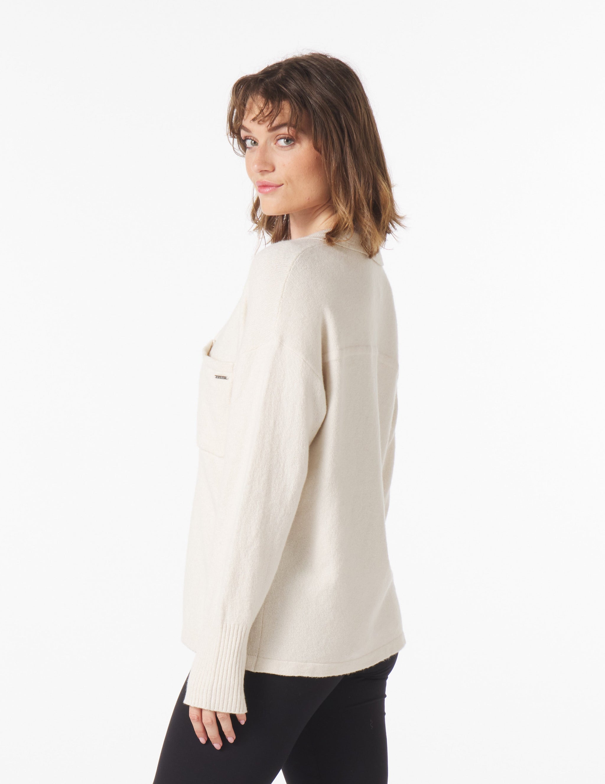 Downtown Button Down: Oatmilk Downtown Button Down: Oatmilk