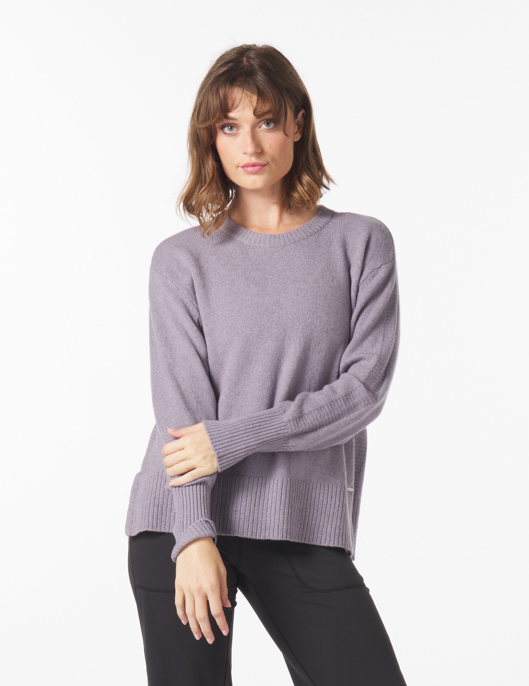 Elevated Knit Crew: Dusty Lavender Elevated Knit Crew: Dusty Lavender