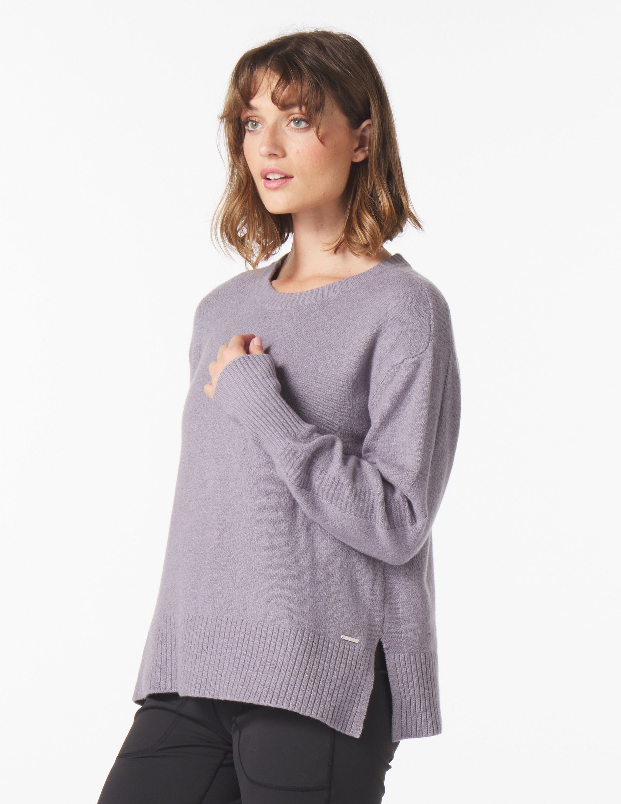 Elevated Knit Crew: Dusty Lavender Elevated Knit Crew: Dusty Lavender