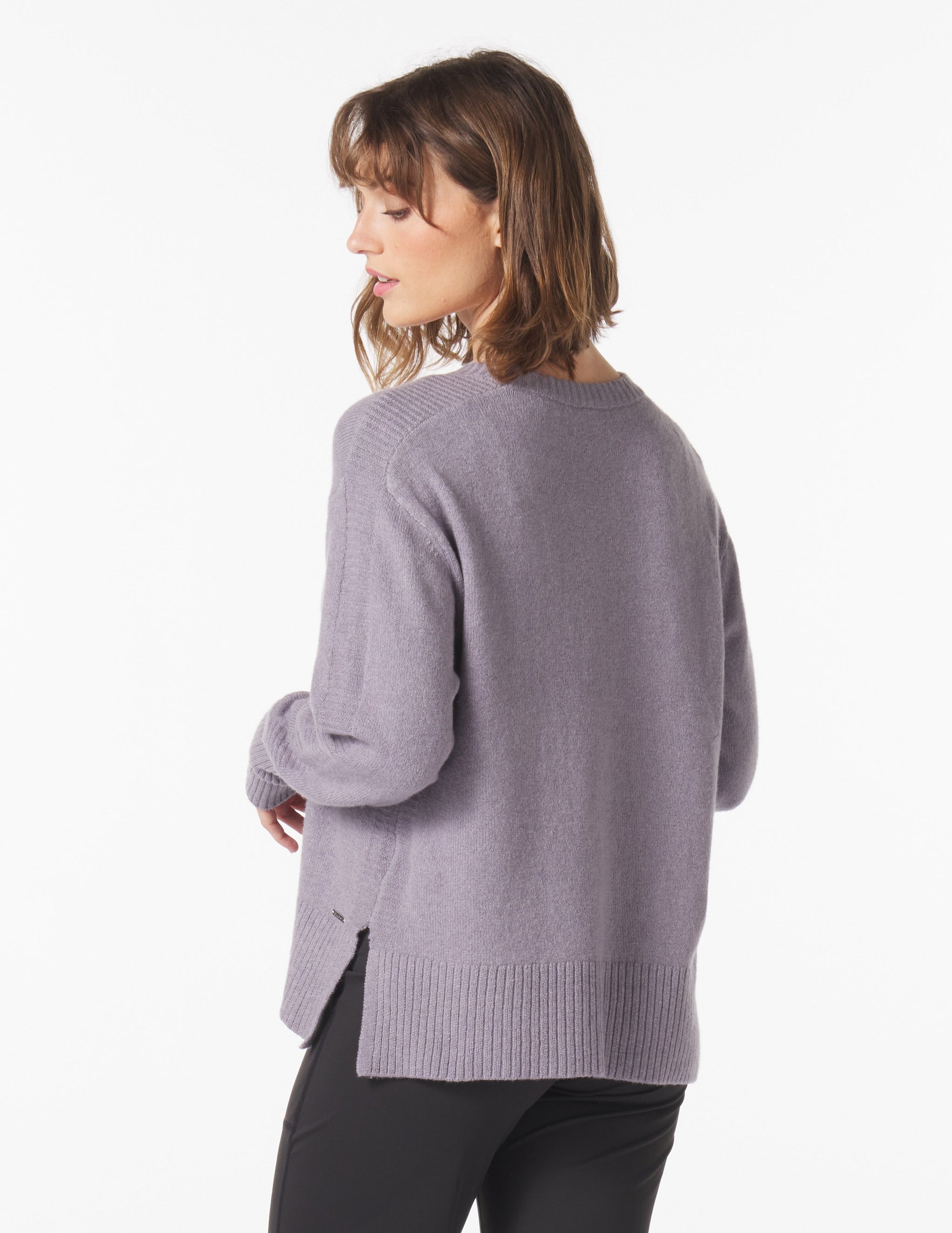 Elevated Knit Crew: Dusty Lavender Elevated Knit Crew: Dusty Lavender
