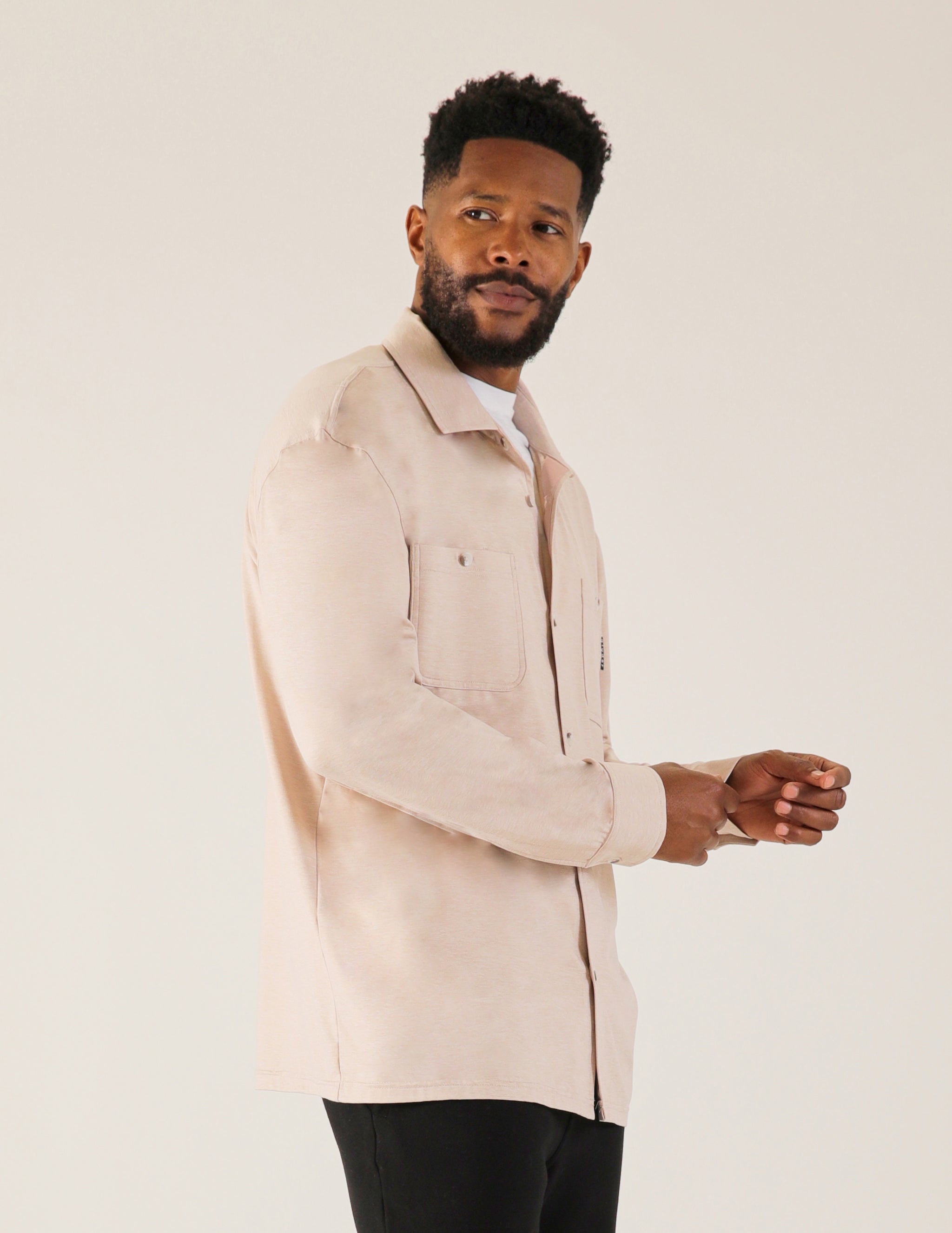 Fairway Button Down: Oatmilk Fairway Button Down: Oatmilk