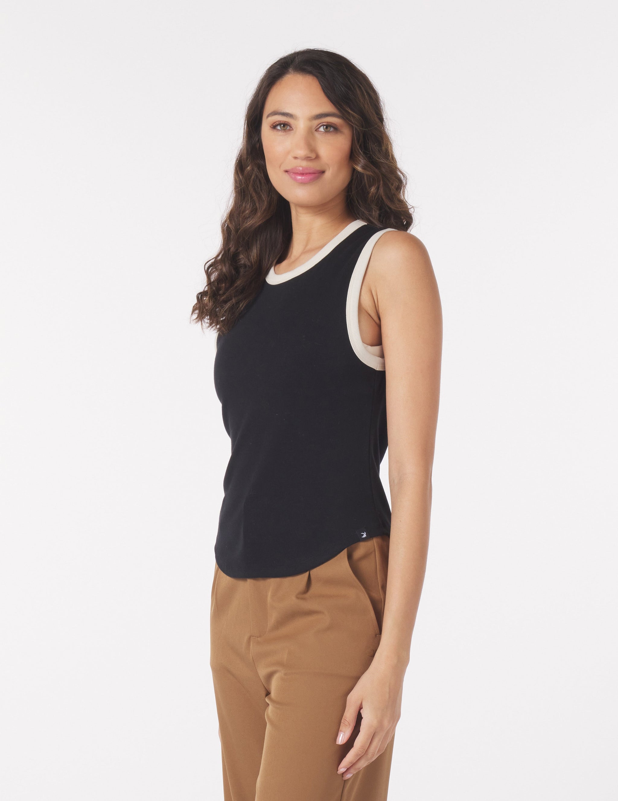 Go To Tank: Black/Oatmilk Trim Go To Tank: Black/Oatmilk Trim