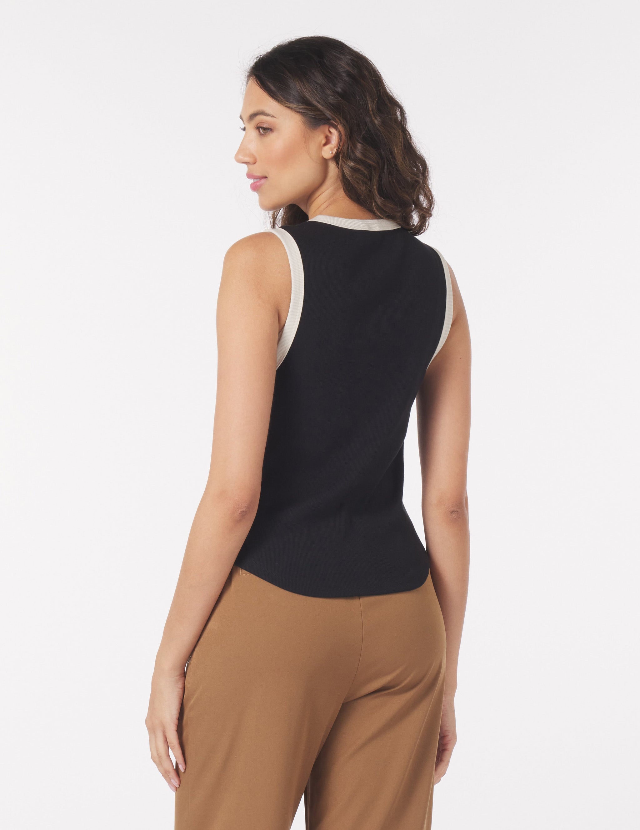 Go To Tank: Black/Oatmilk Trim Go To Tank: Black/Oatmilk Trim