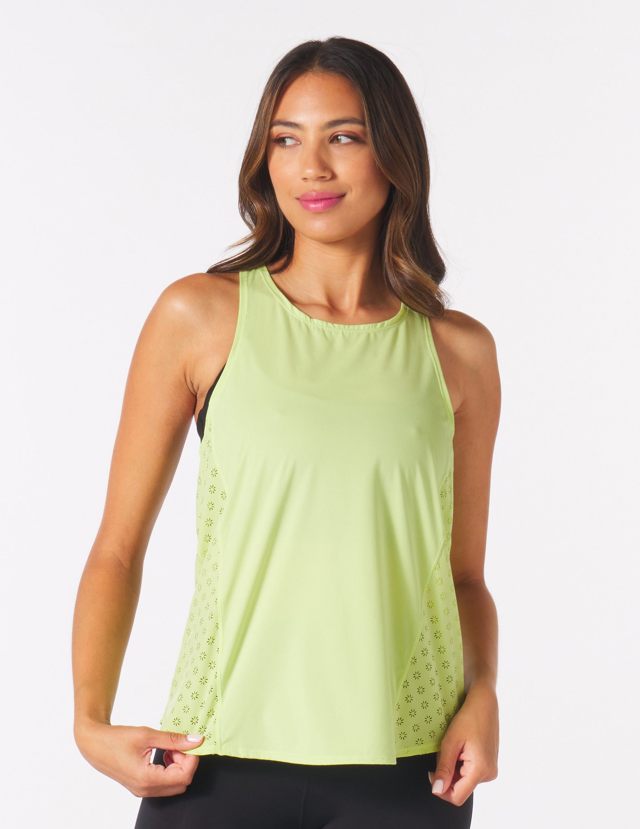 Keen Tank: Honey Dew Sunburst Laser Cut Keen Tank: Honey Dew Sunburst Laser Cut