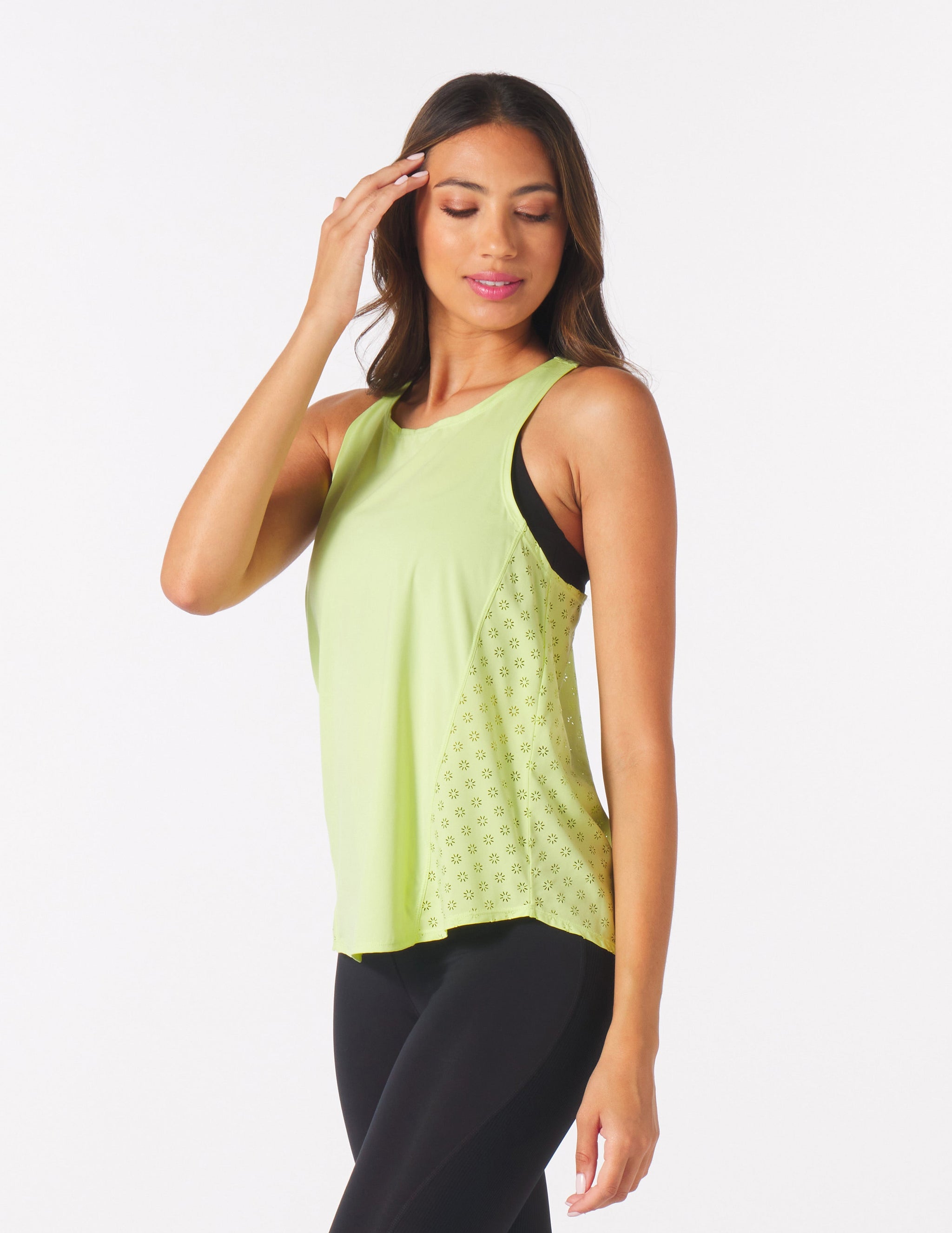 Keen Tank: Honey Dew Sunburst Laser Cut Keen Tank: Honey Dew Sunburst Laser Cut