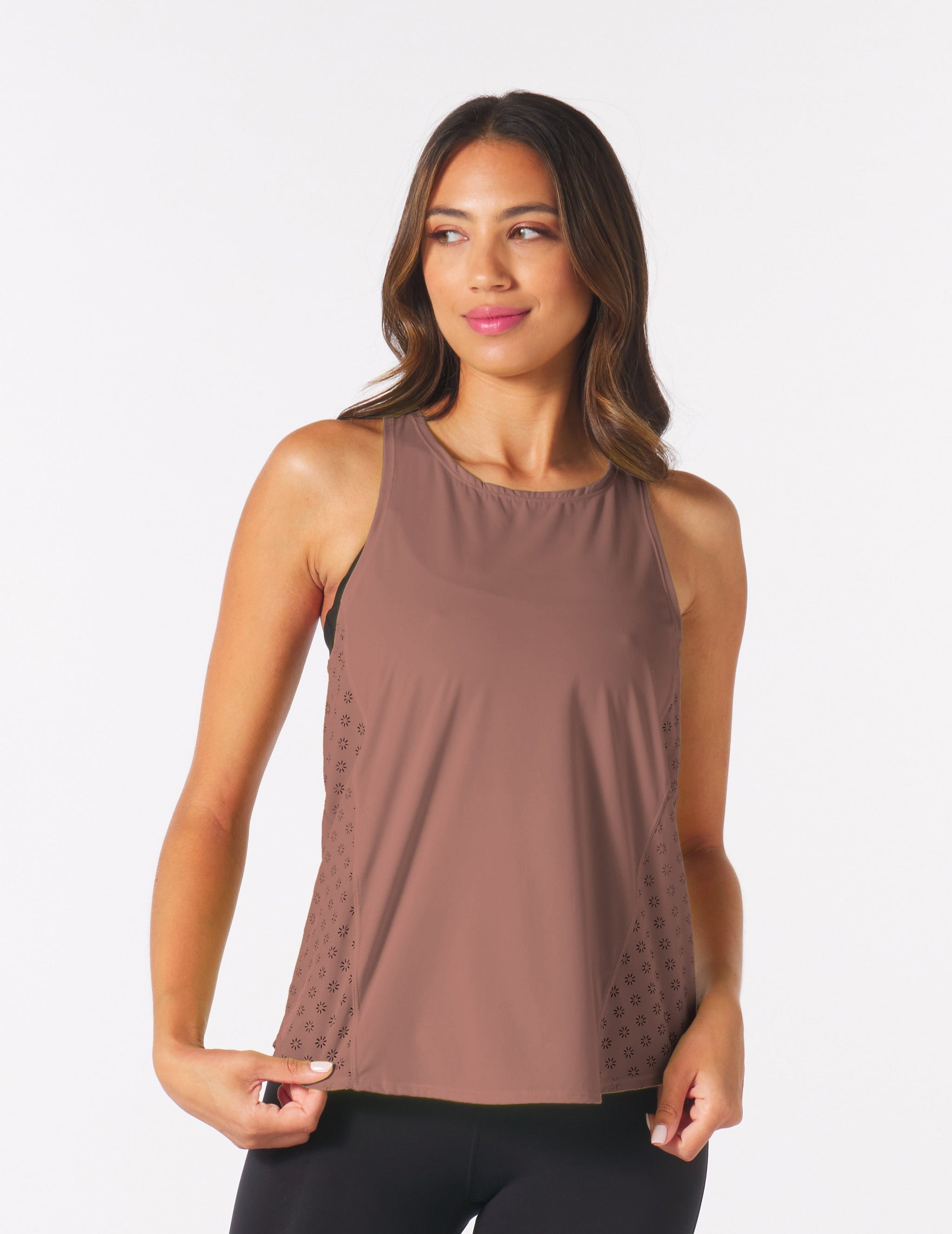 Keen Tank: Mocha Sunburst Laser Cut Keen Tank: Mocha Sunburst Laser Cut