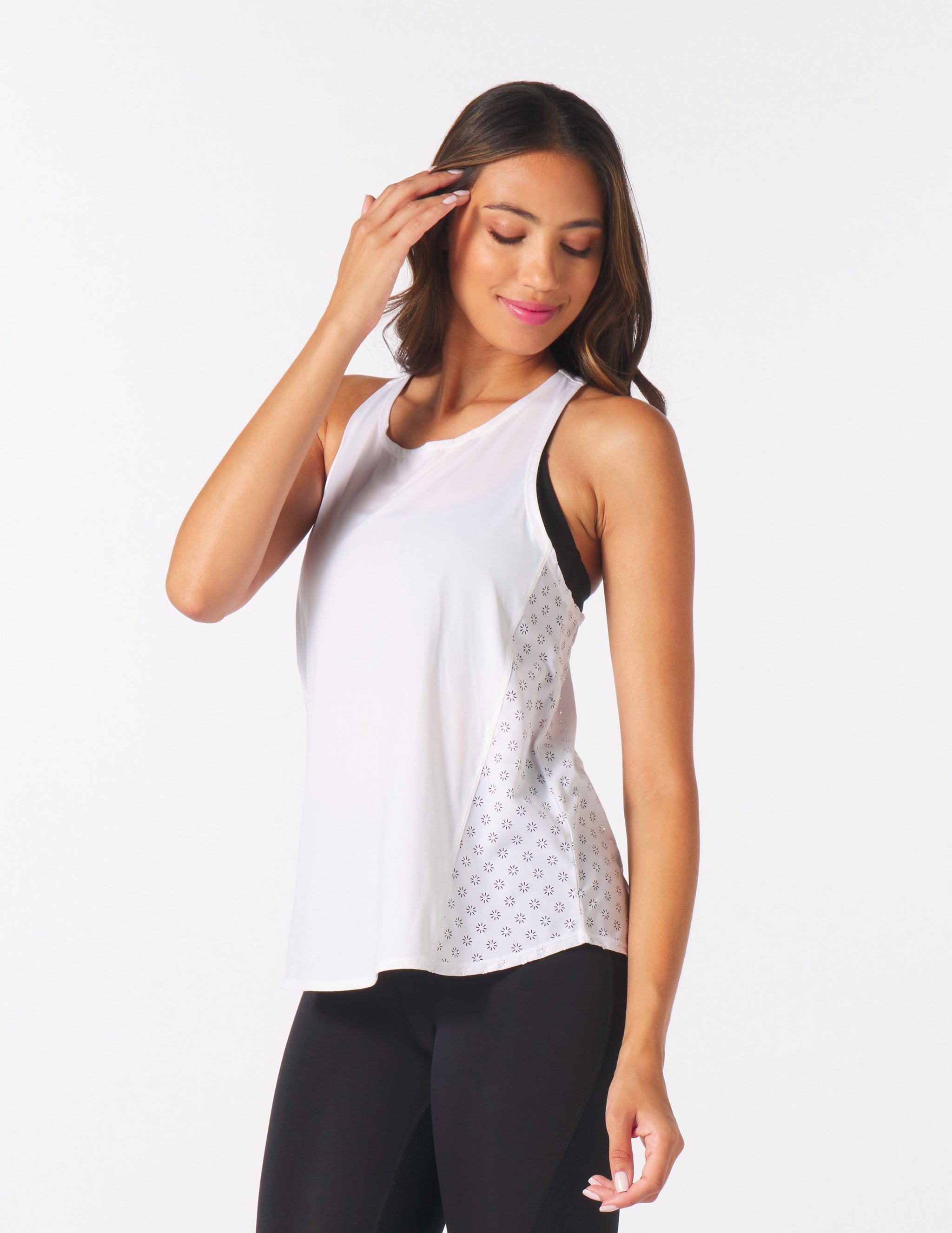 Keen Tank: White Sunburst Laser Cut Keen Tank: White Sunburst Laser Cut