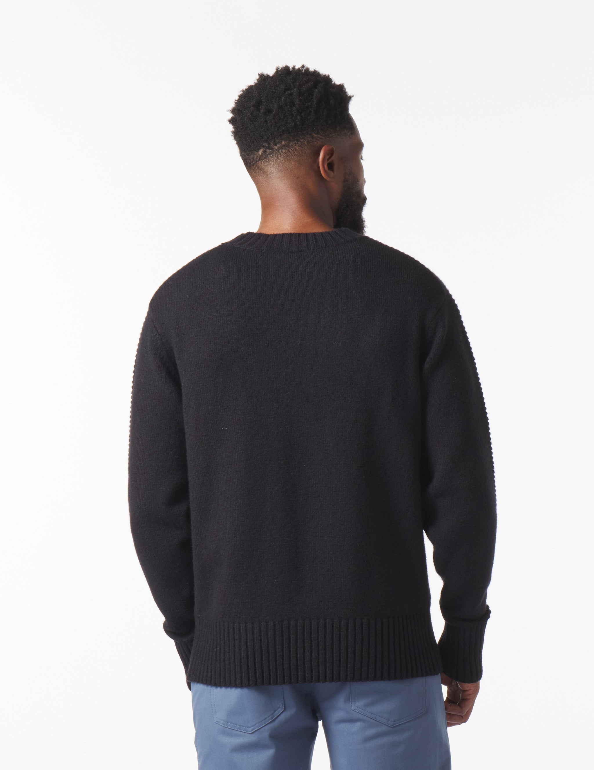 Knit Up Crew Neck Sweater: Black Knit Up Crew Neck Sweater: Black