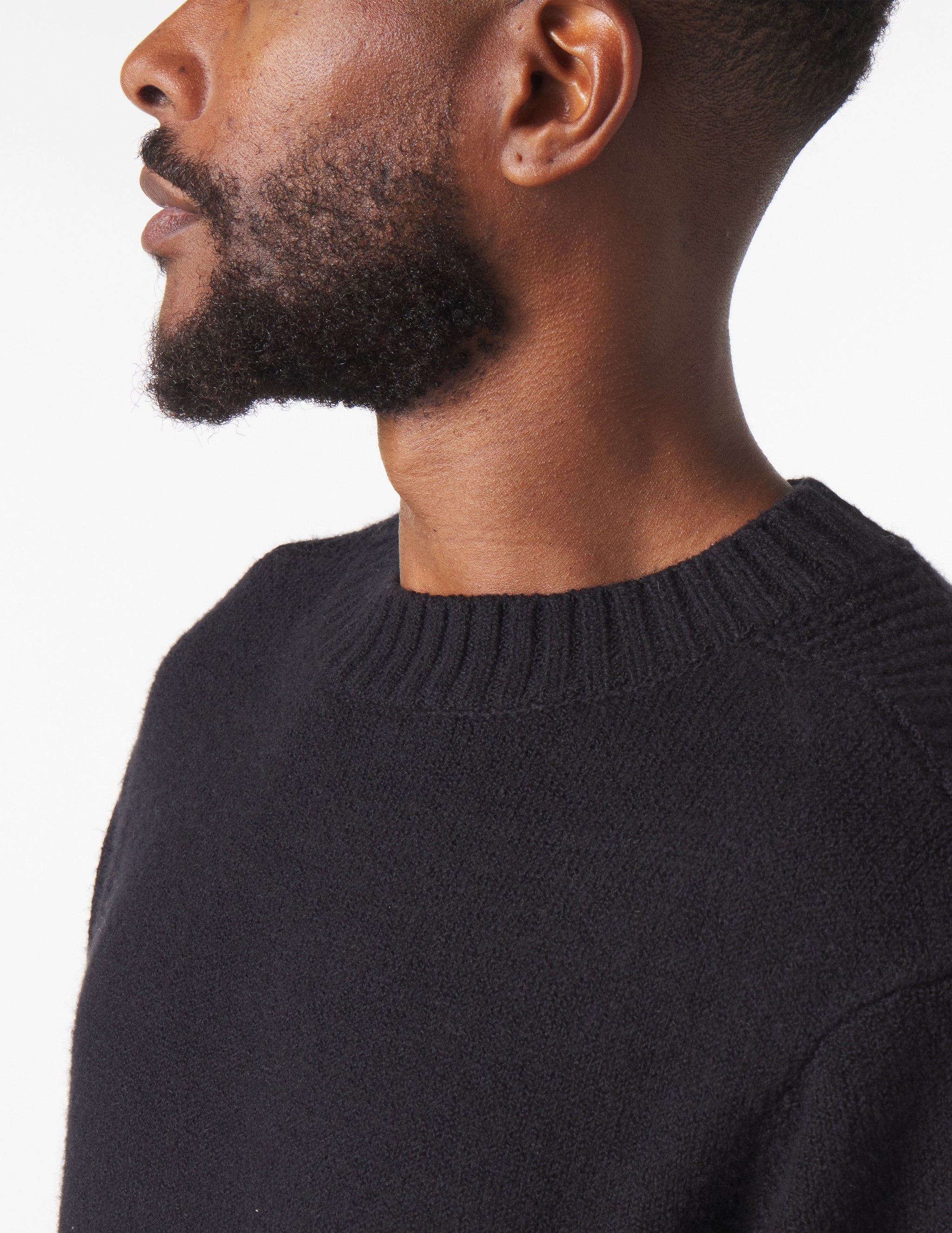 Knit Up Crew Neck Sweater: Black Knit Up Crew Neck Sweater: Black