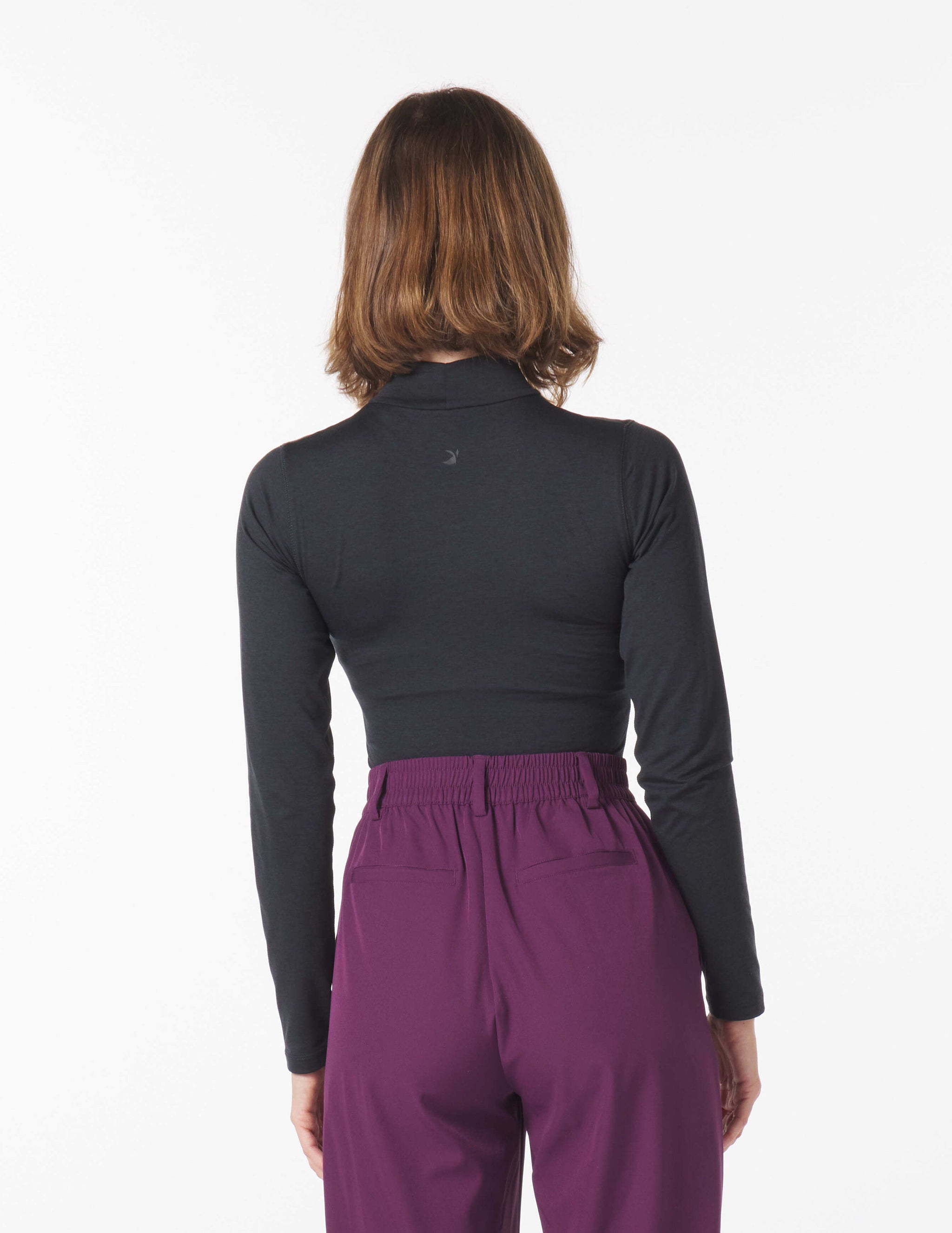 Long Sleeve Mock Neck Body Suit: Black Long Sleeve Mock Neck Body Suit: Black