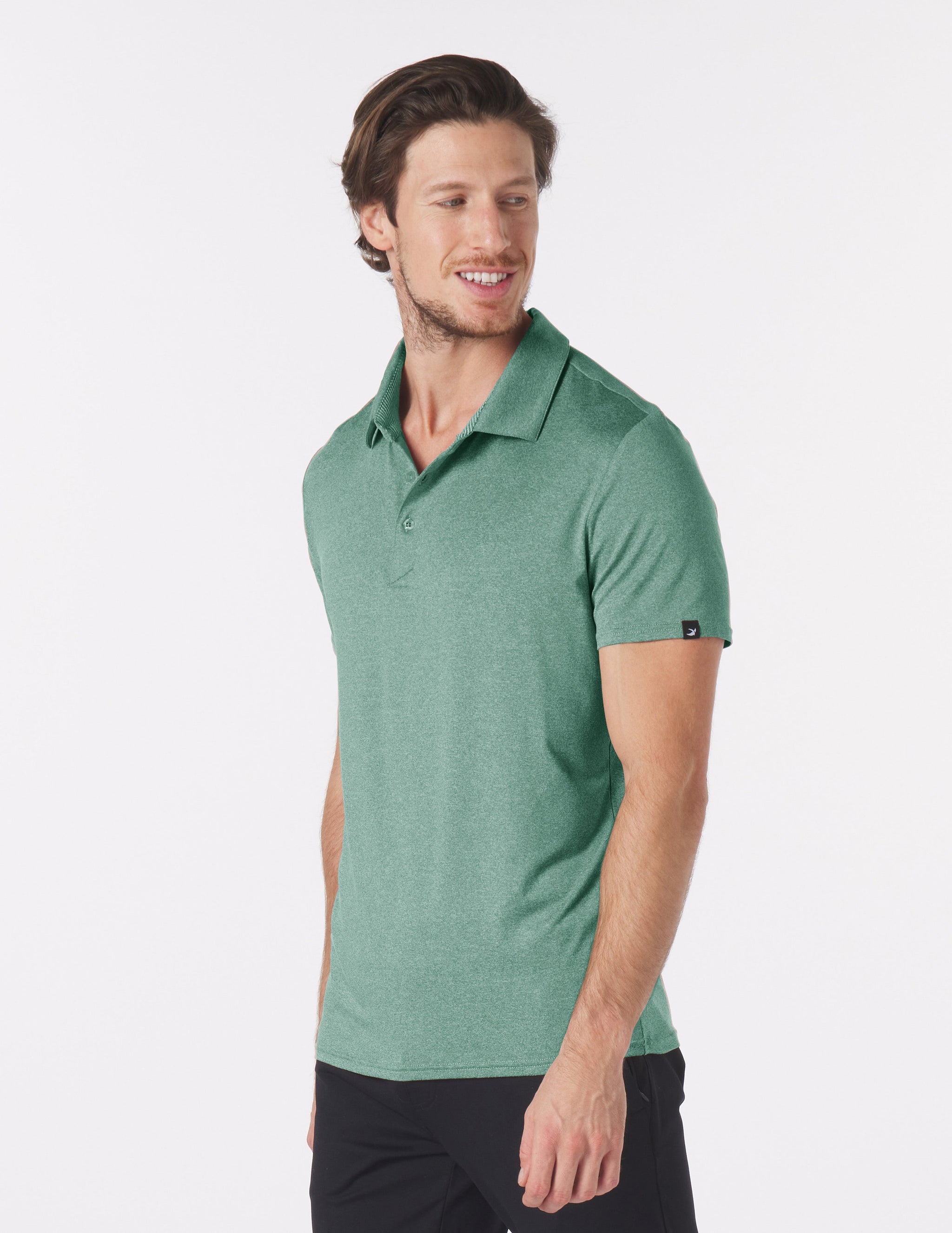 Pin Seeker Polo: Emerald Heather Pin Seeker Polo: Emerald Heather