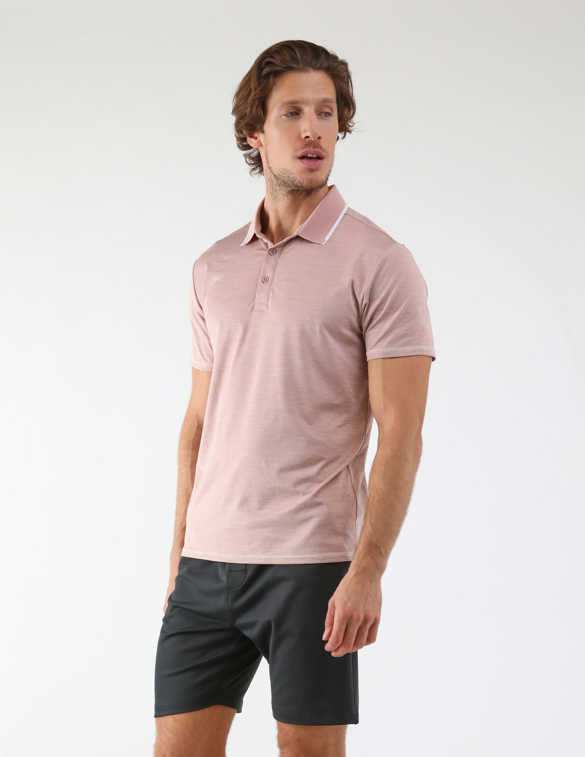 Power Fade Polo: Adobe Rose Power Fade Polo: Adobe Rose