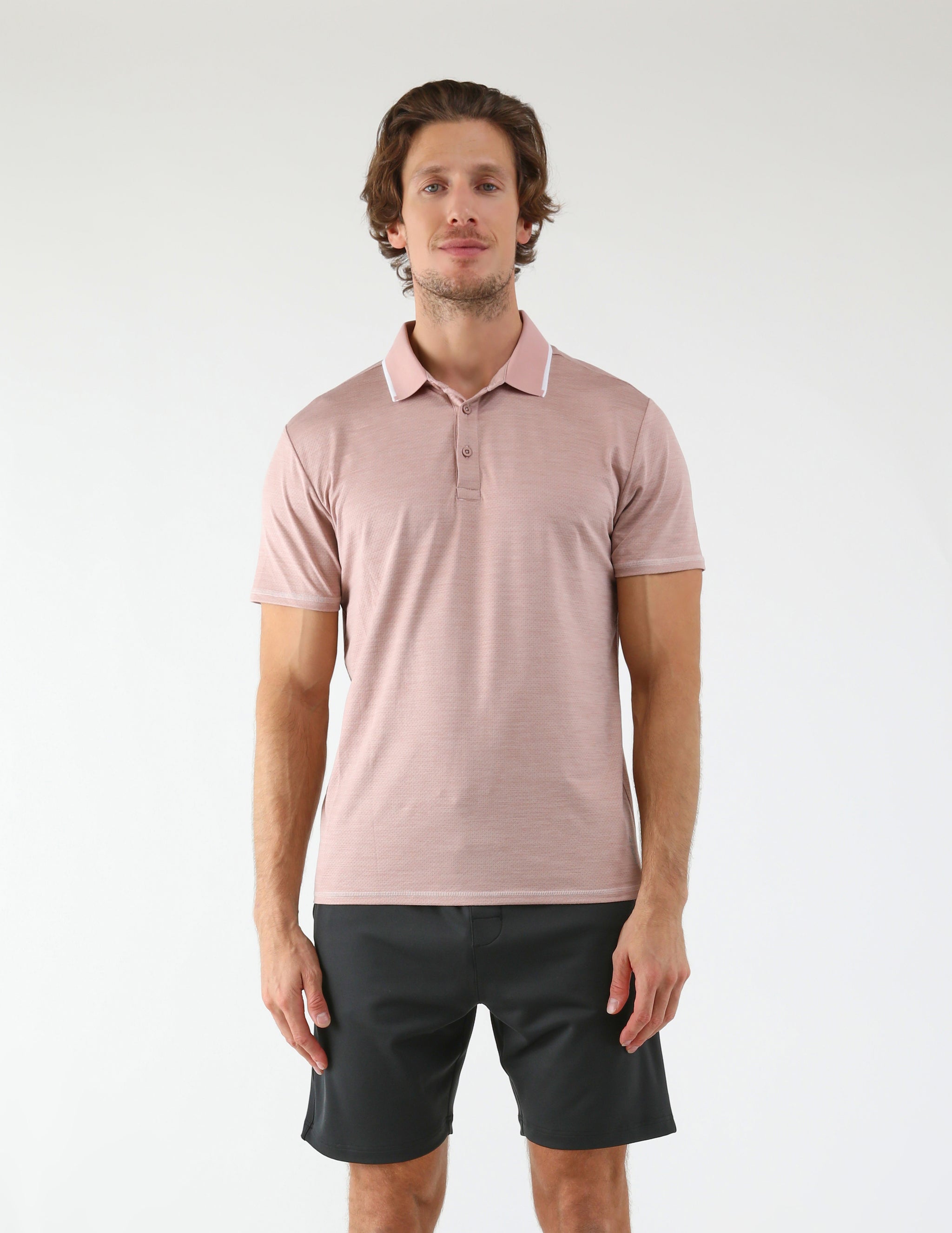 Power Fade Polo: Adobe Rose Power Fade Polo: Adobe Rose