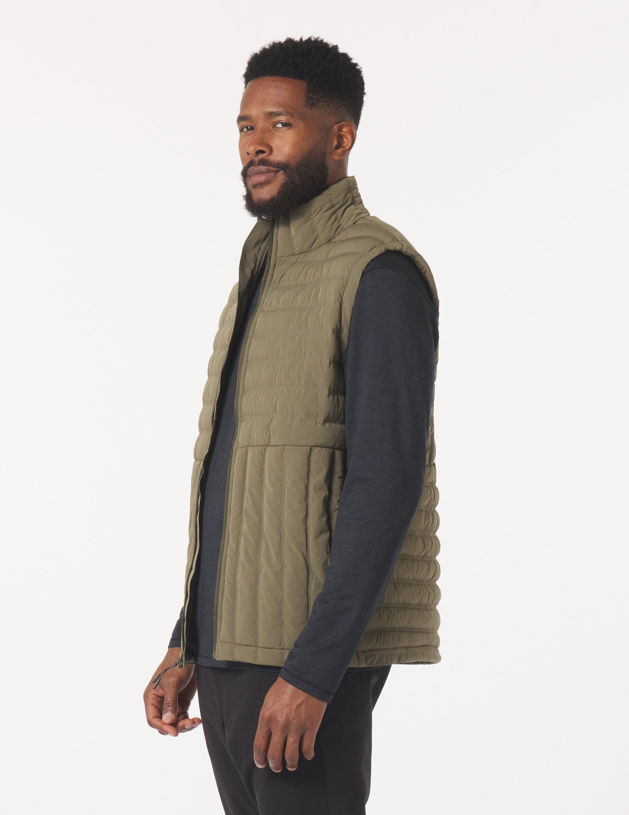 Hybrid Puffer Vest: Moss Hybrid Puffer Vest: Moss