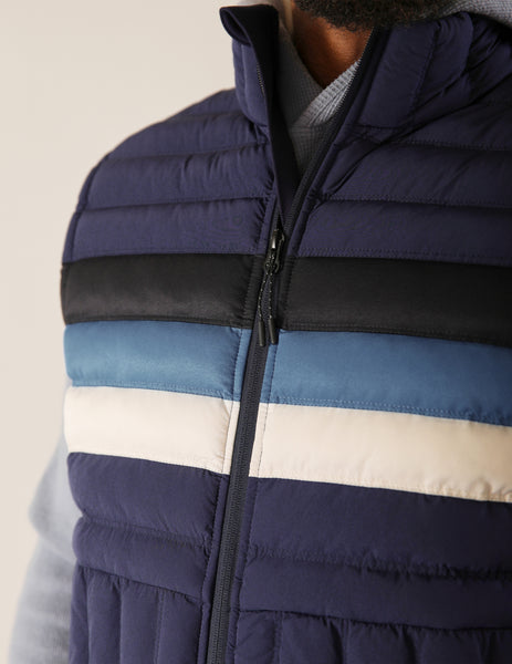 Hybrid Puffer Vest: Navy Color Block – Glyder