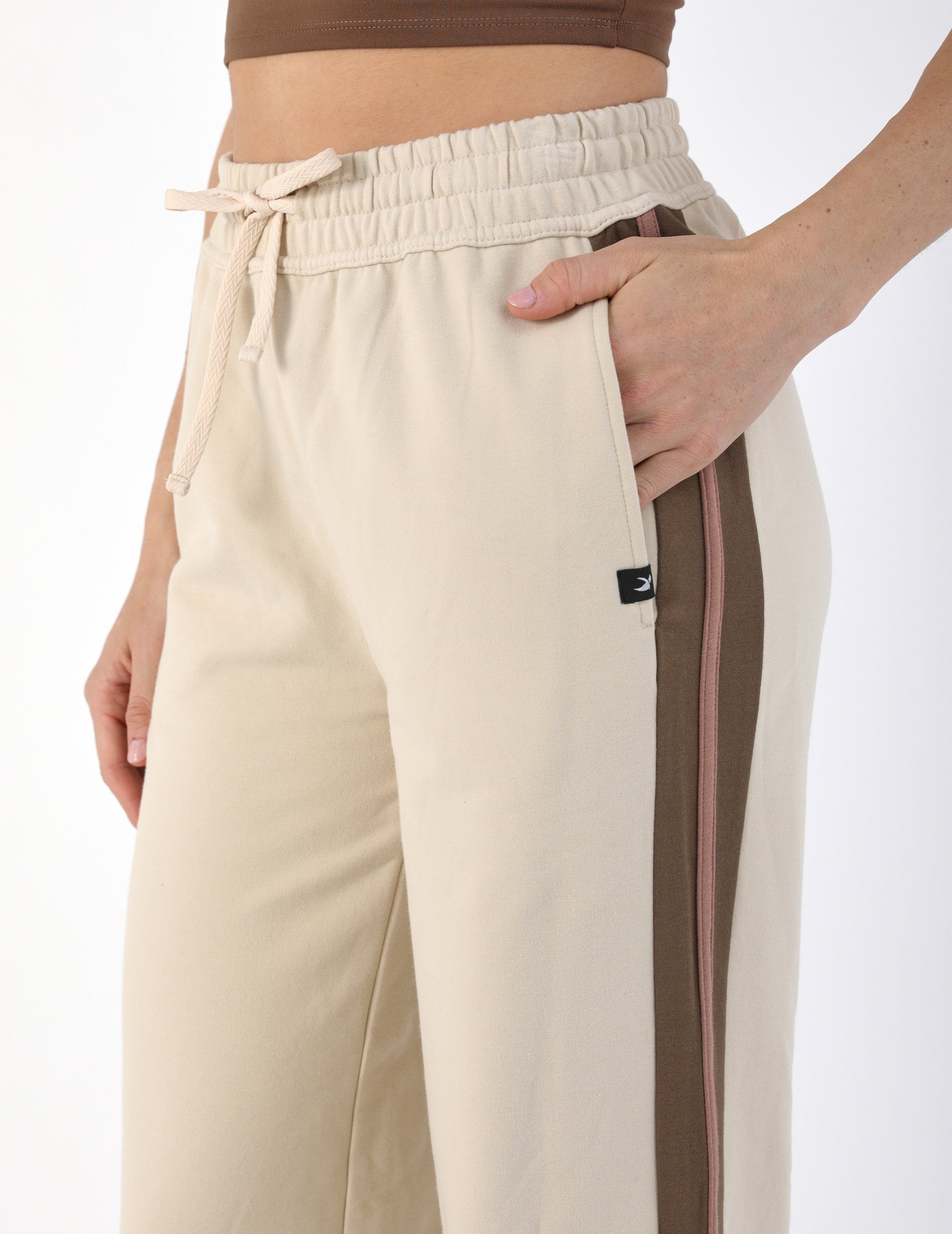 Retro Straight Leg Sweatpant: Oatmilk/Chocolate Retro Straight Leg Sweatpant: Oatmilk/Chocolate