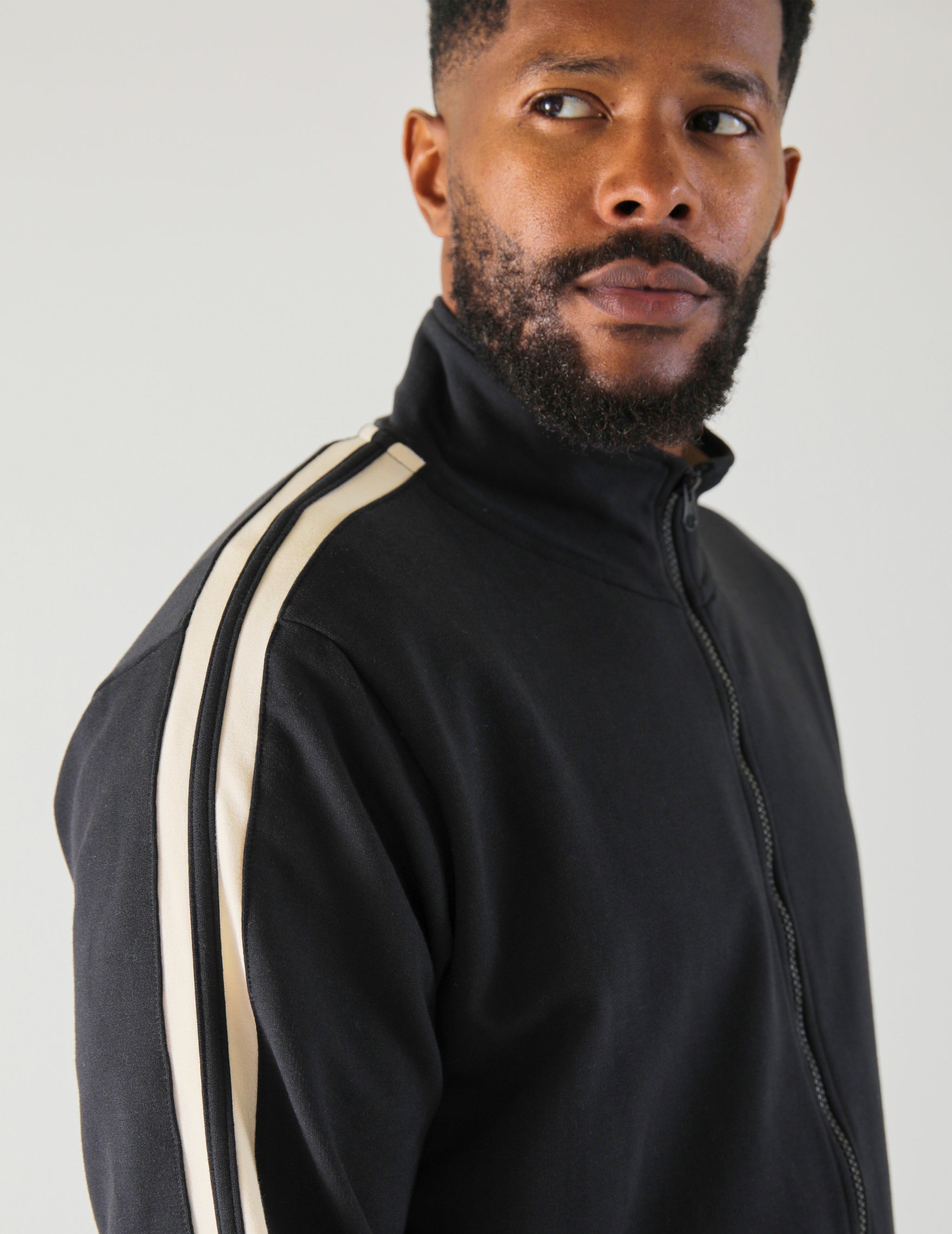 Retro Zip Up: Black/Oatmilk Retro Zip Up: Black/Oatmilk