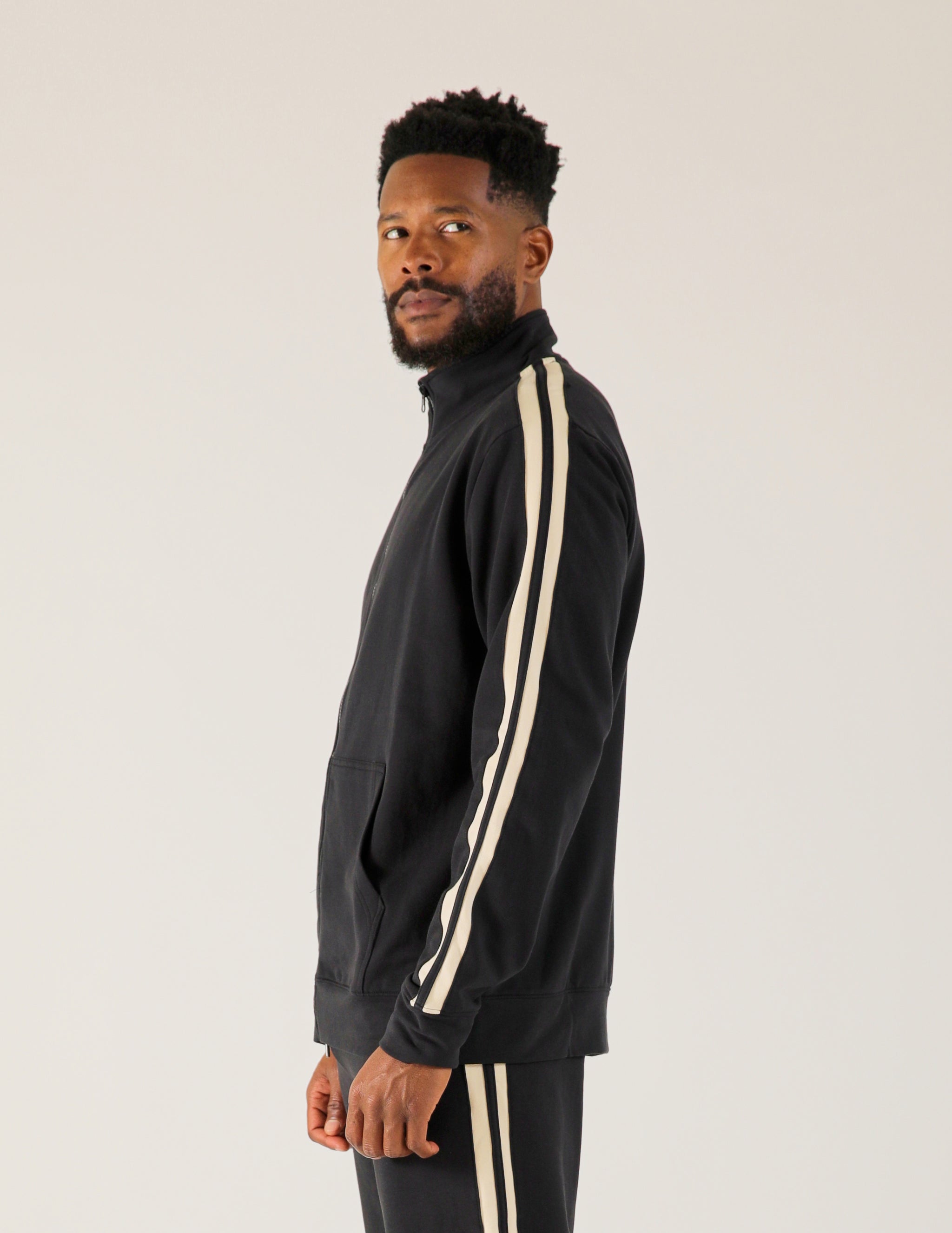 Retro Zip Up: Black/Oatmilk Retro Zip Up: Black/Oatmilk