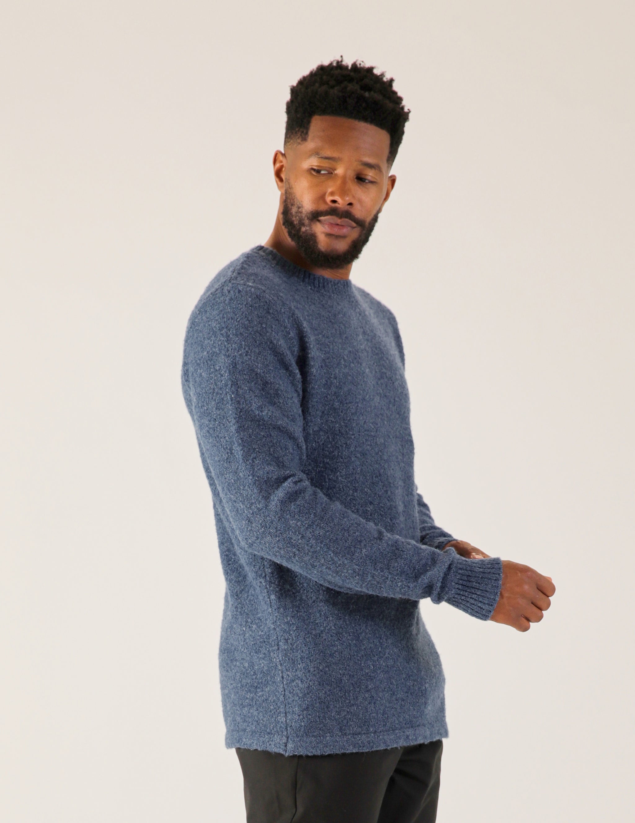 Ridge View Boucle Sweater: Washed Blue Ridge View Boucle Sweater: Washed Blue