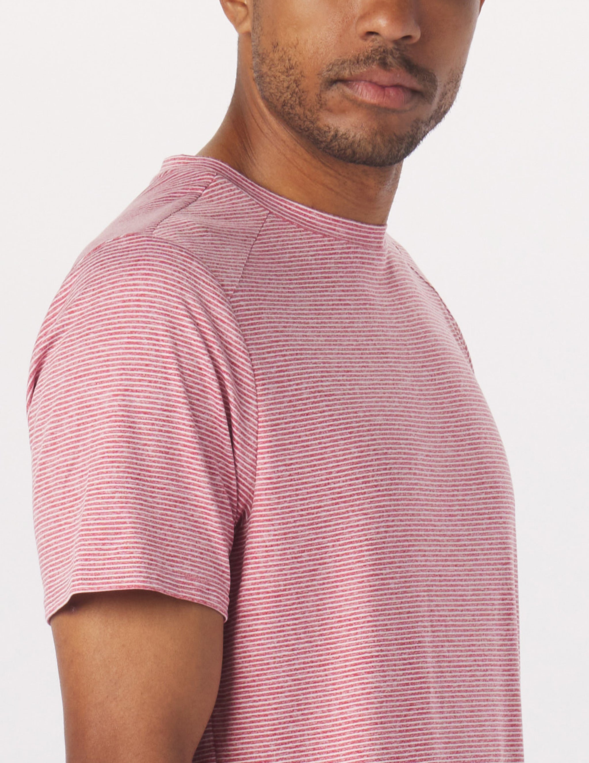 Salton Short Sleeve: Cardinal/Oatmilk Stripe Salton Short Sleeve: Cardinal/Oatmilk Stripe