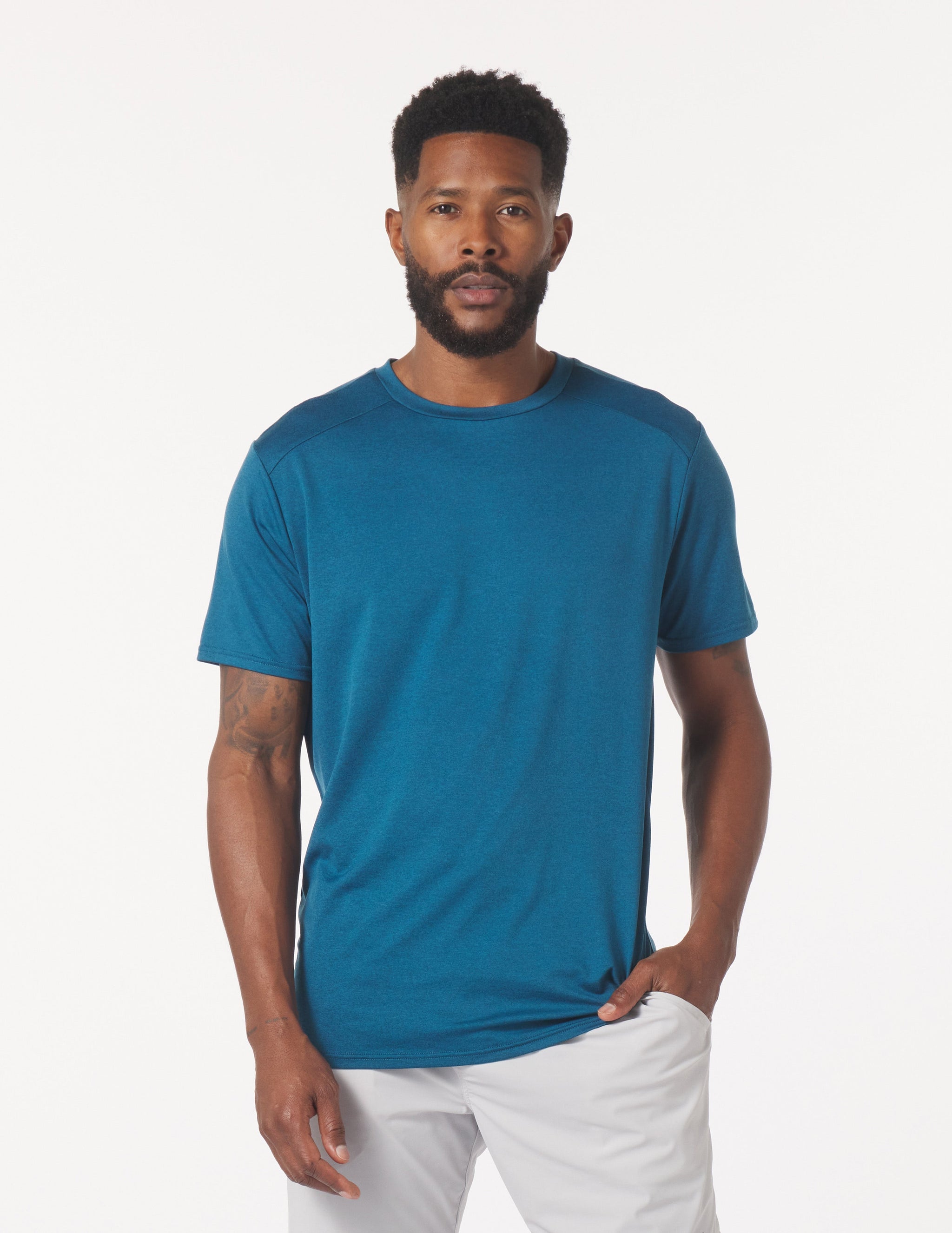 Salton Short Sleeve: Moroccan Blue Heather Salton Short Sleeve: Moroccan Blue Heather