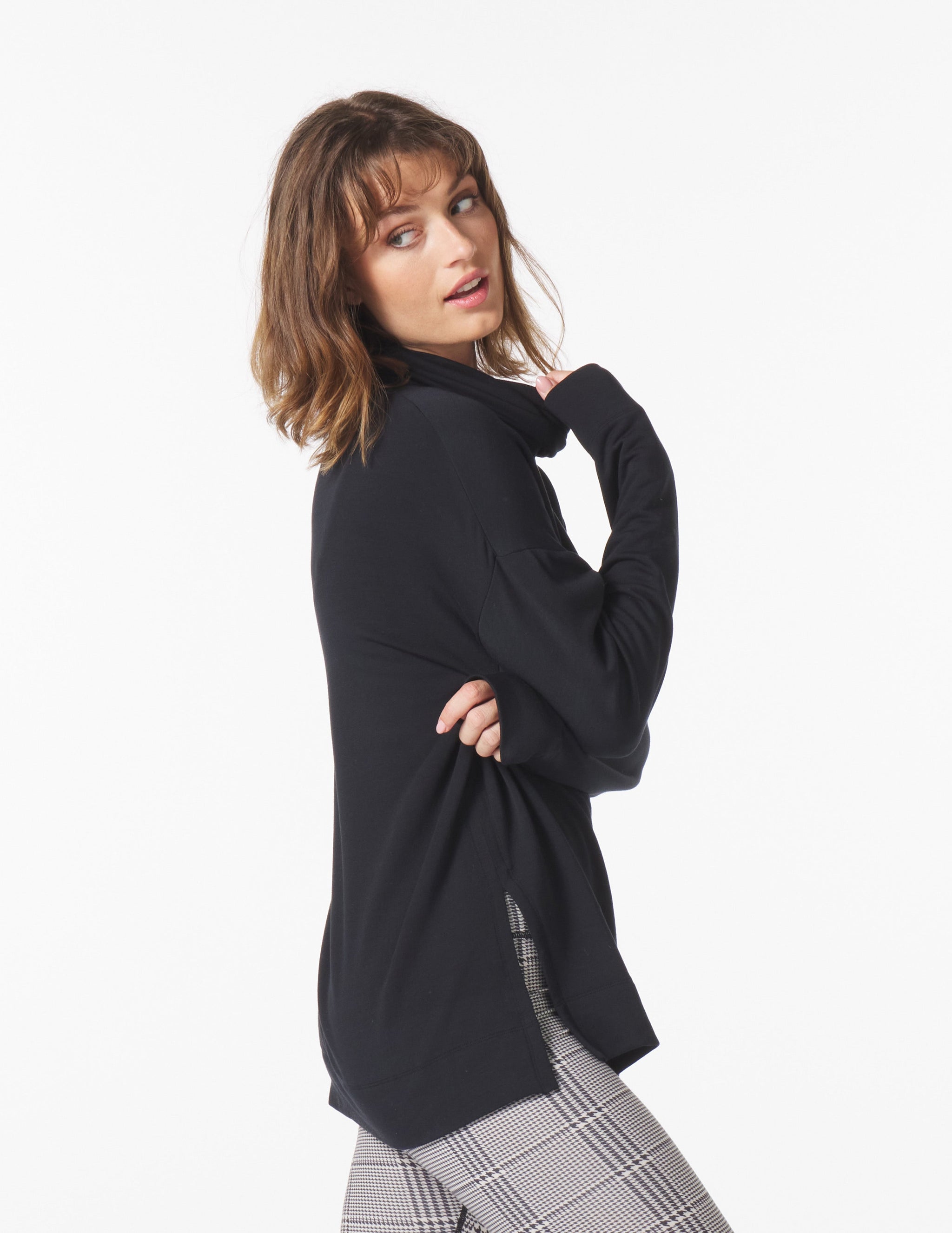 Scarf Neck Tunic: Black Scarf Neck Tunic: Black