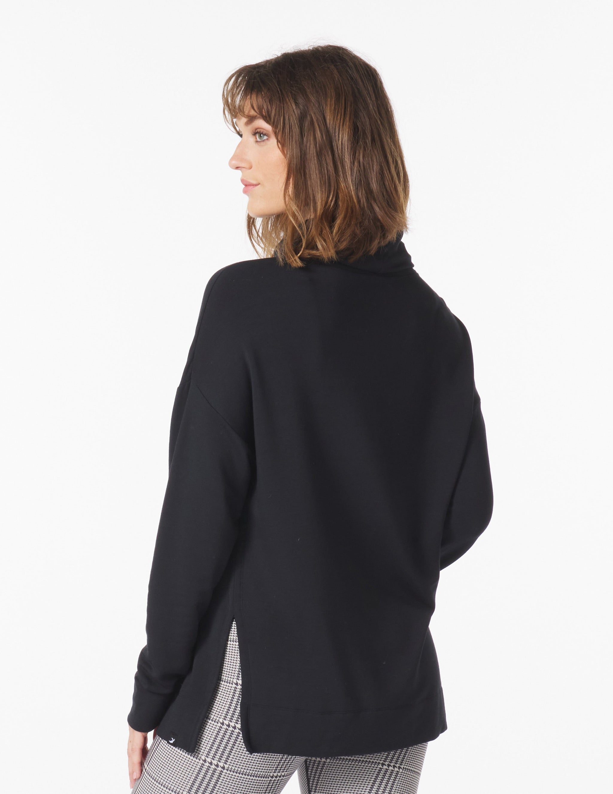 Scarf Neck Tunic: Black Scarf Neck Tunic: Black