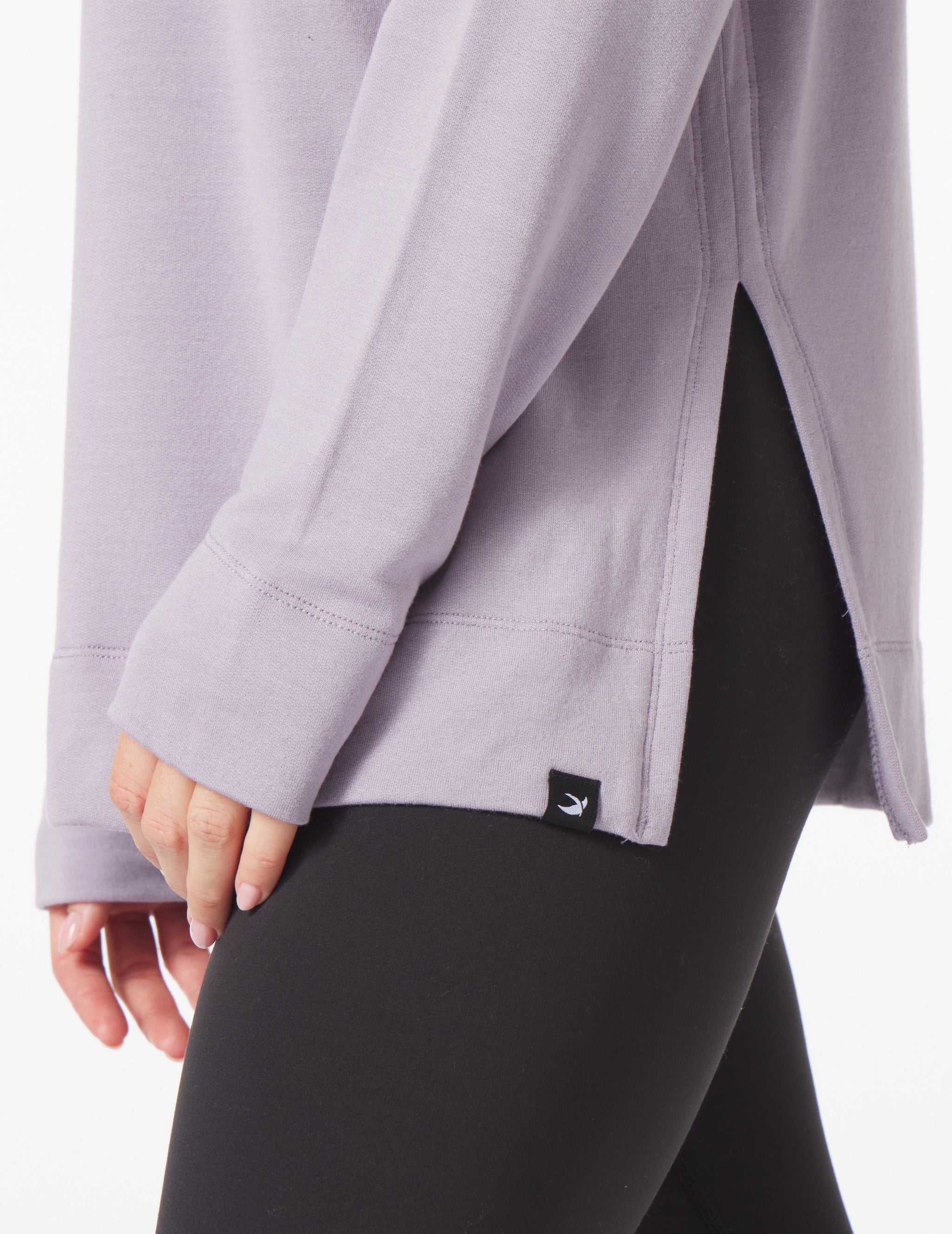 Scarf Neck Tunic: Dusty Lavender Scarf Neck Tunic: Dusty Lavender