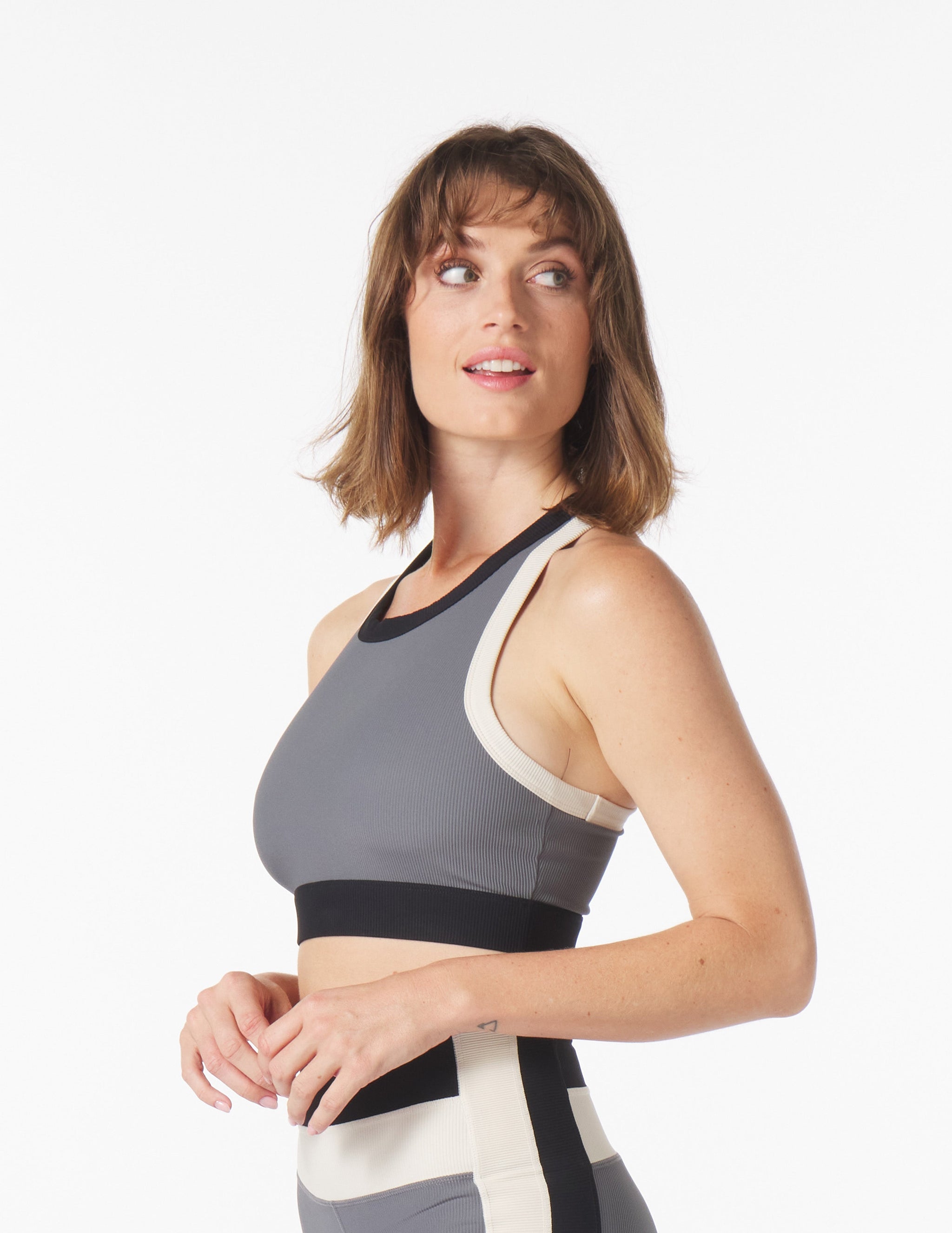 Socialite Bra: Carbon/Oatmilk/Black Socialite Bra: Carbon/Oatmilk/Black