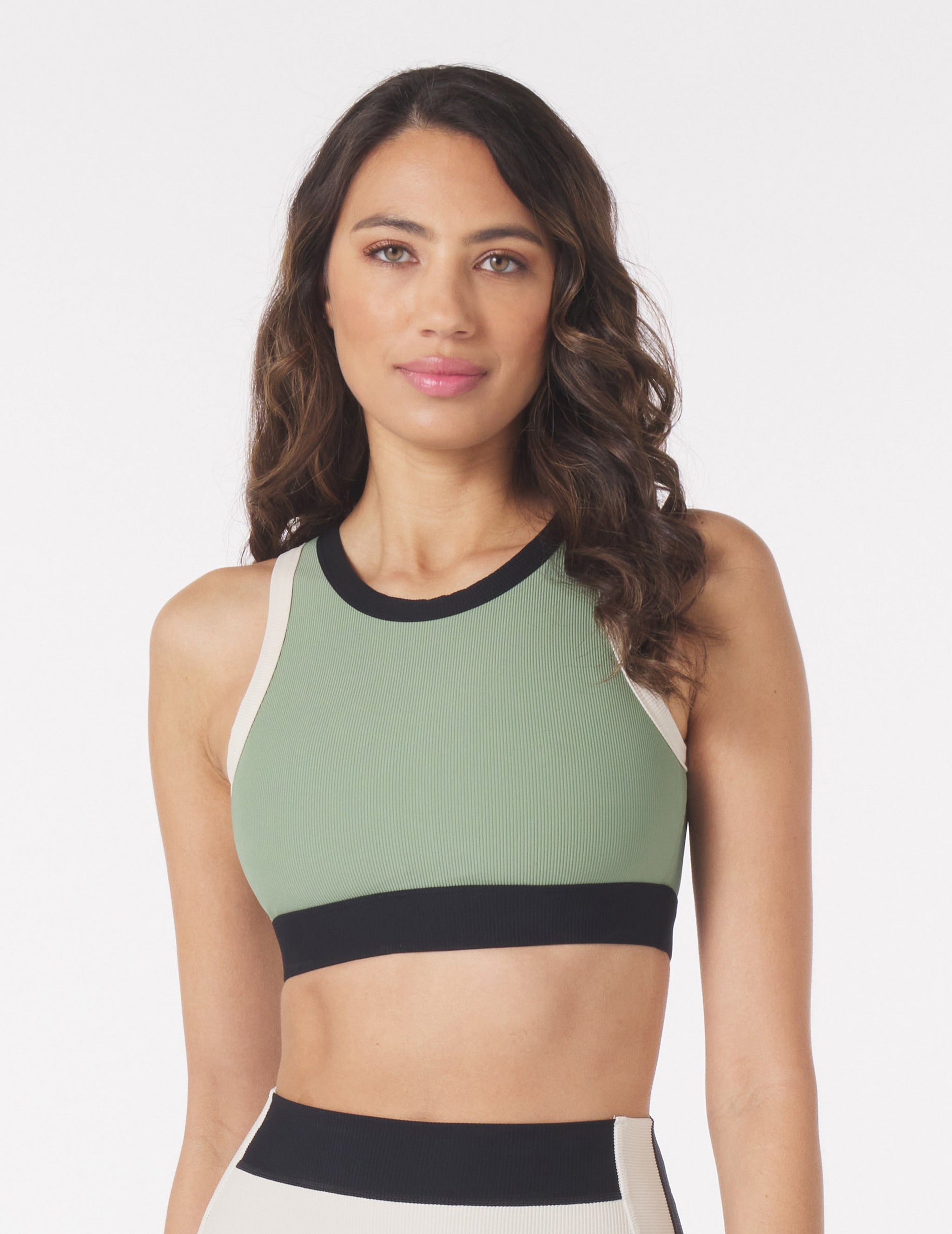 Socialite Bra: Sage Black/Oatmilk Trim Socialite Bra: Sage Black/Oatmilk Trim