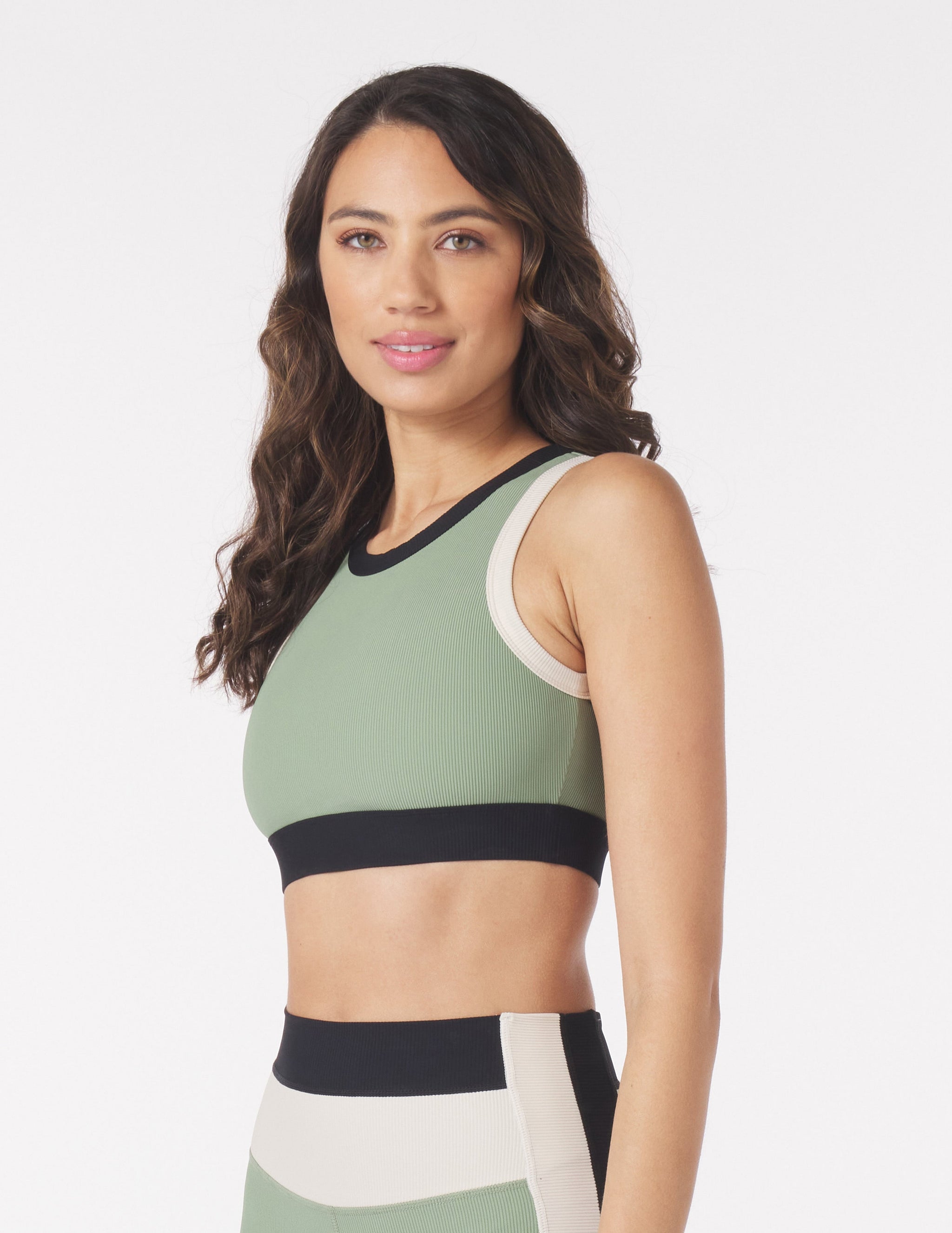 Socialite Bra: Sage Black/Oatmilk Trim Socialite Bra: Sage Black/Oatmilk Trim