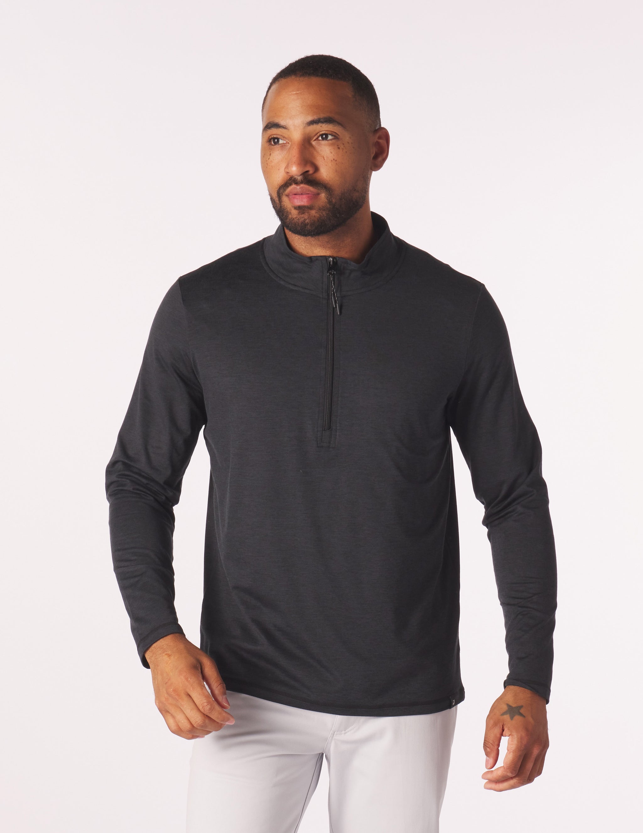 Tahoe 1/4 Zip: Jet Black Marble Tahoe 1/4 Zip: Jet Black Marble