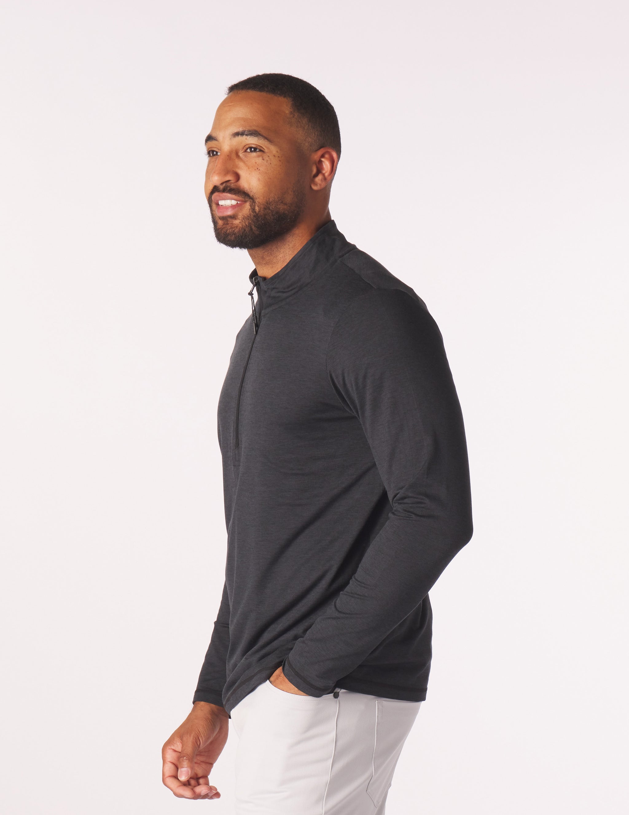 Tahoe 1/4 Zip: Jet Black Marble Tahoe 1/4 Zip: Jet Black Marble