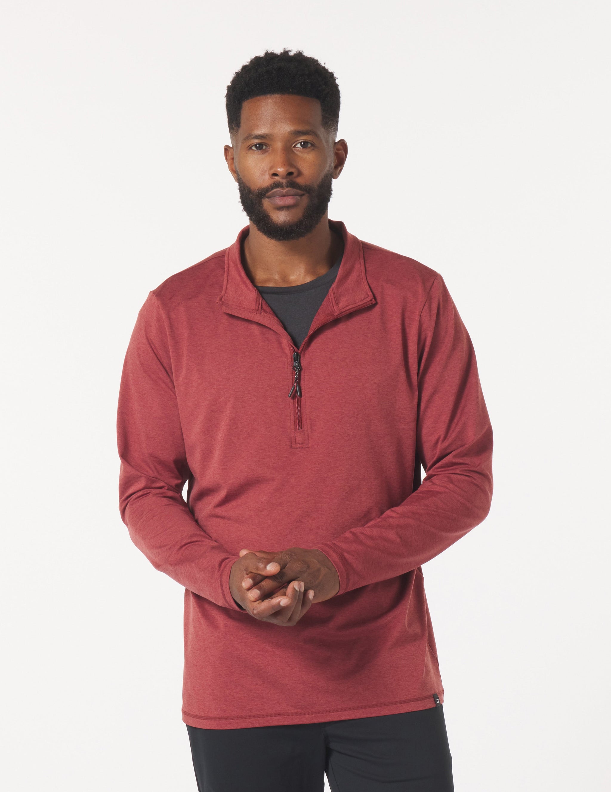 Tahoe 1/4 Zip: Brick Red Marble Tahoe 1/4 Zip: Brick Red Marble