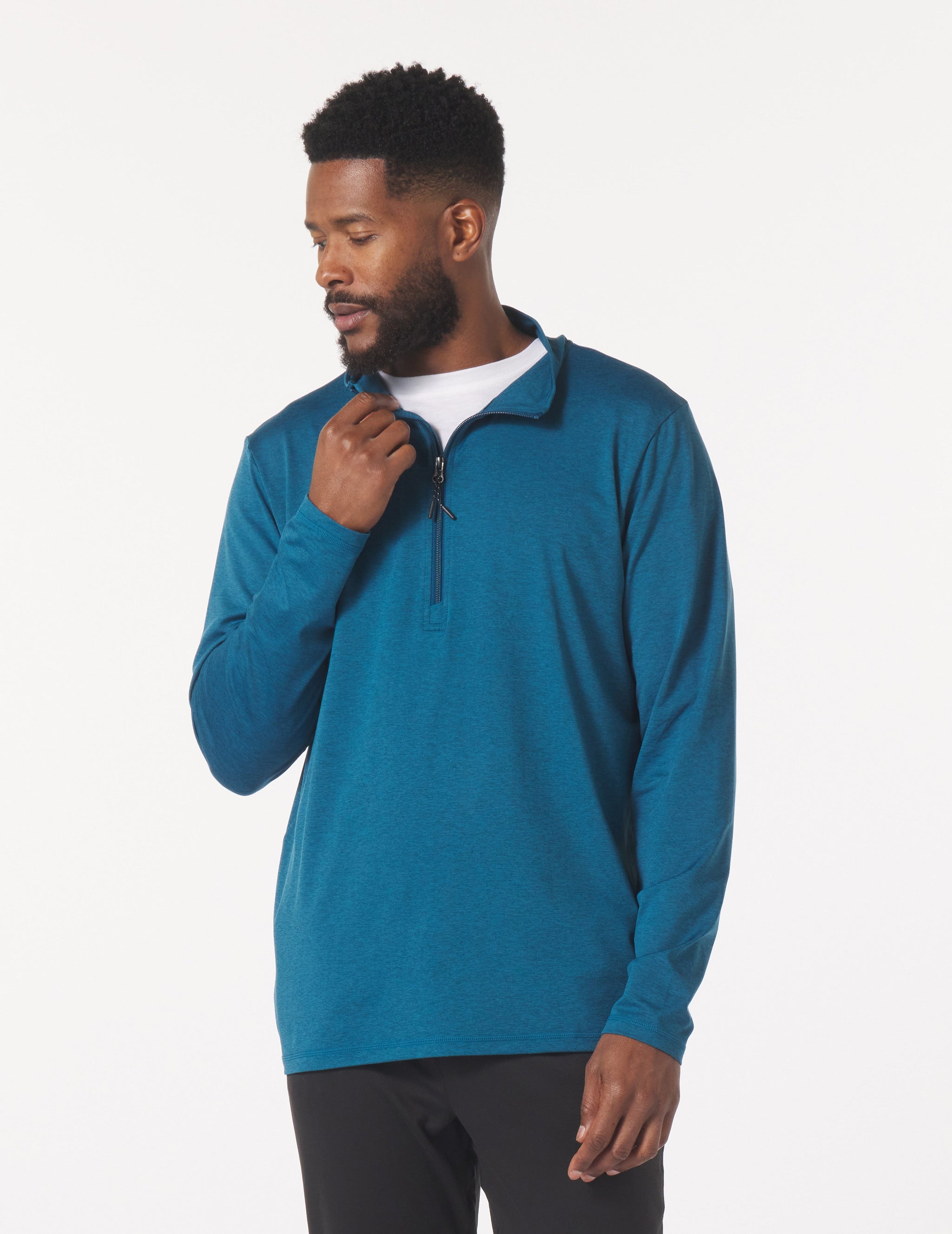 Tahoe 1/4 Zip: Morrocan Blue Marble Tahoe 1/4 Zip: Morrocan Blue Marble
