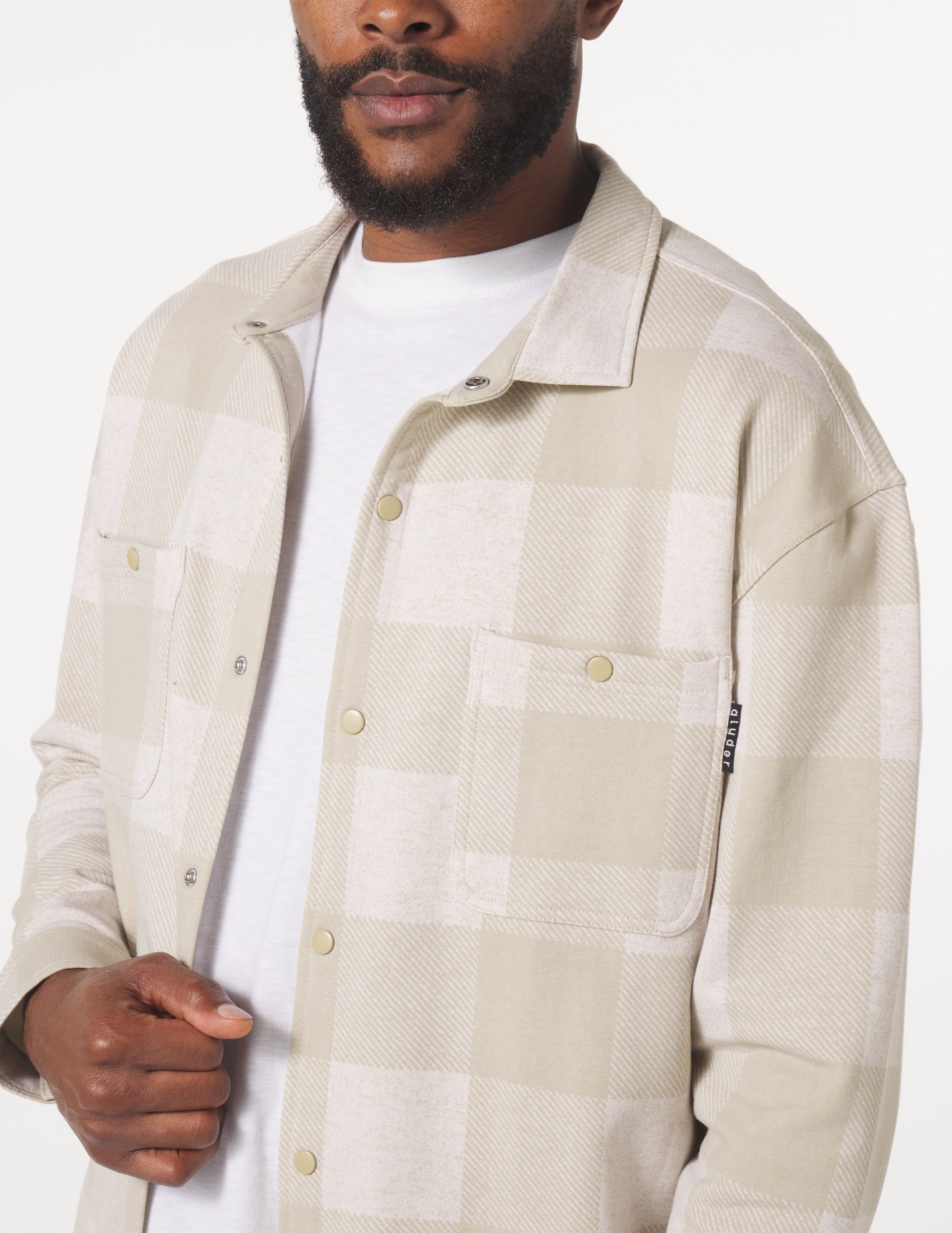 Trek Shirt: Oatmilk/Linen Buffalo Plaid Trek Shirt: Oatmilk/Linen Buffalo Plaid
