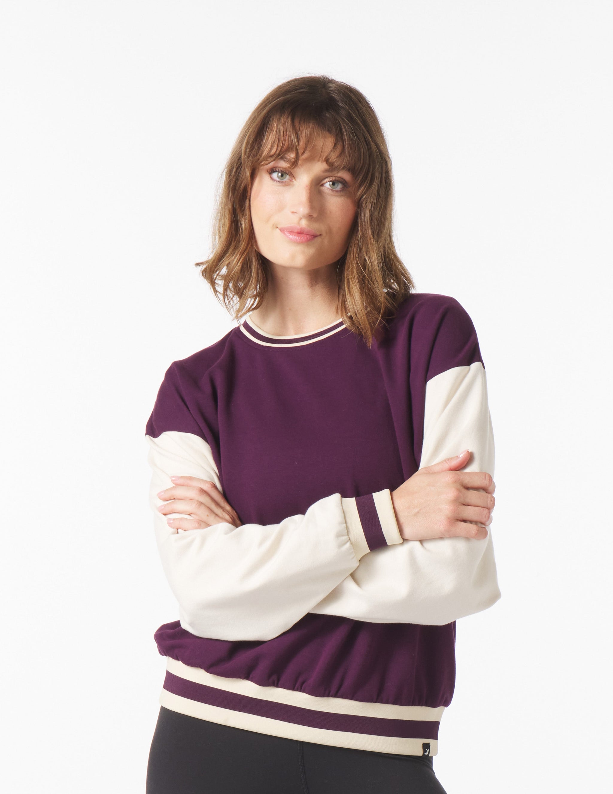 Varsity Crew: Mulberry/Oatmilk Varsity Crew: Mulberry/Oatmilk
