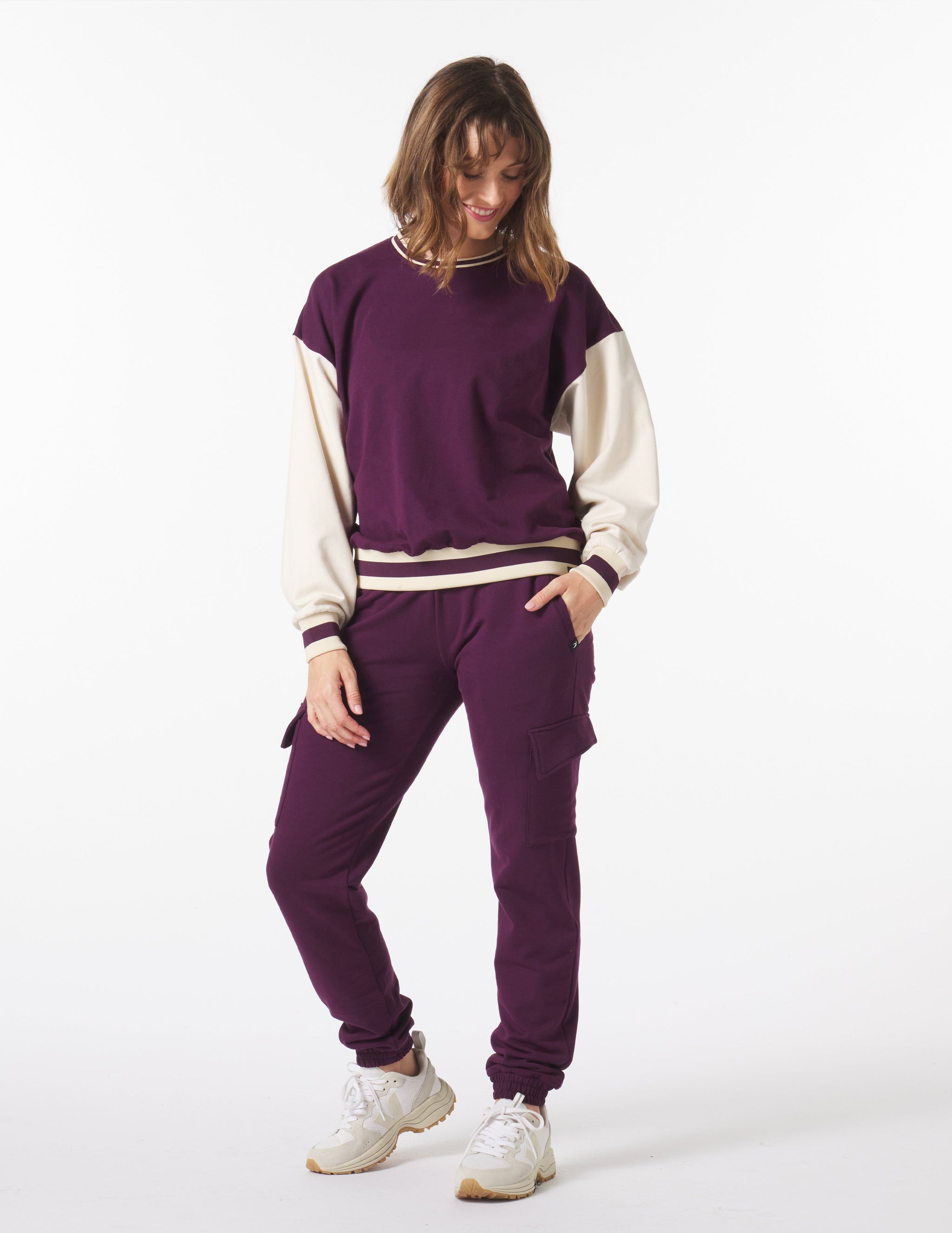 Varsity Crew: Mulberry/Oatmilk Varsity Crew: Mulberry/Oatmilk