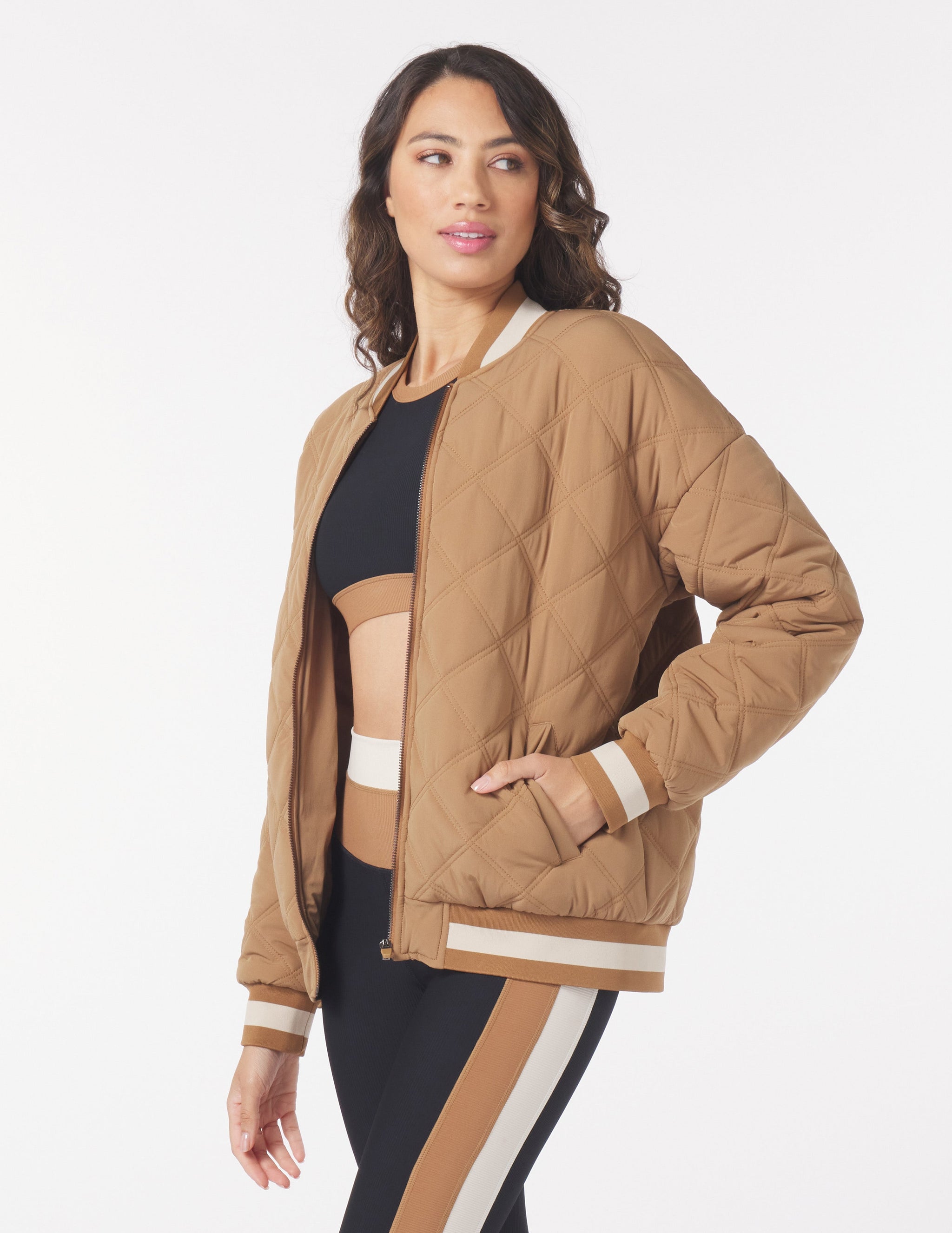 Varsity Jacket: Almond/Oatmilk Varsity Jacket: Almond/Oatmilk