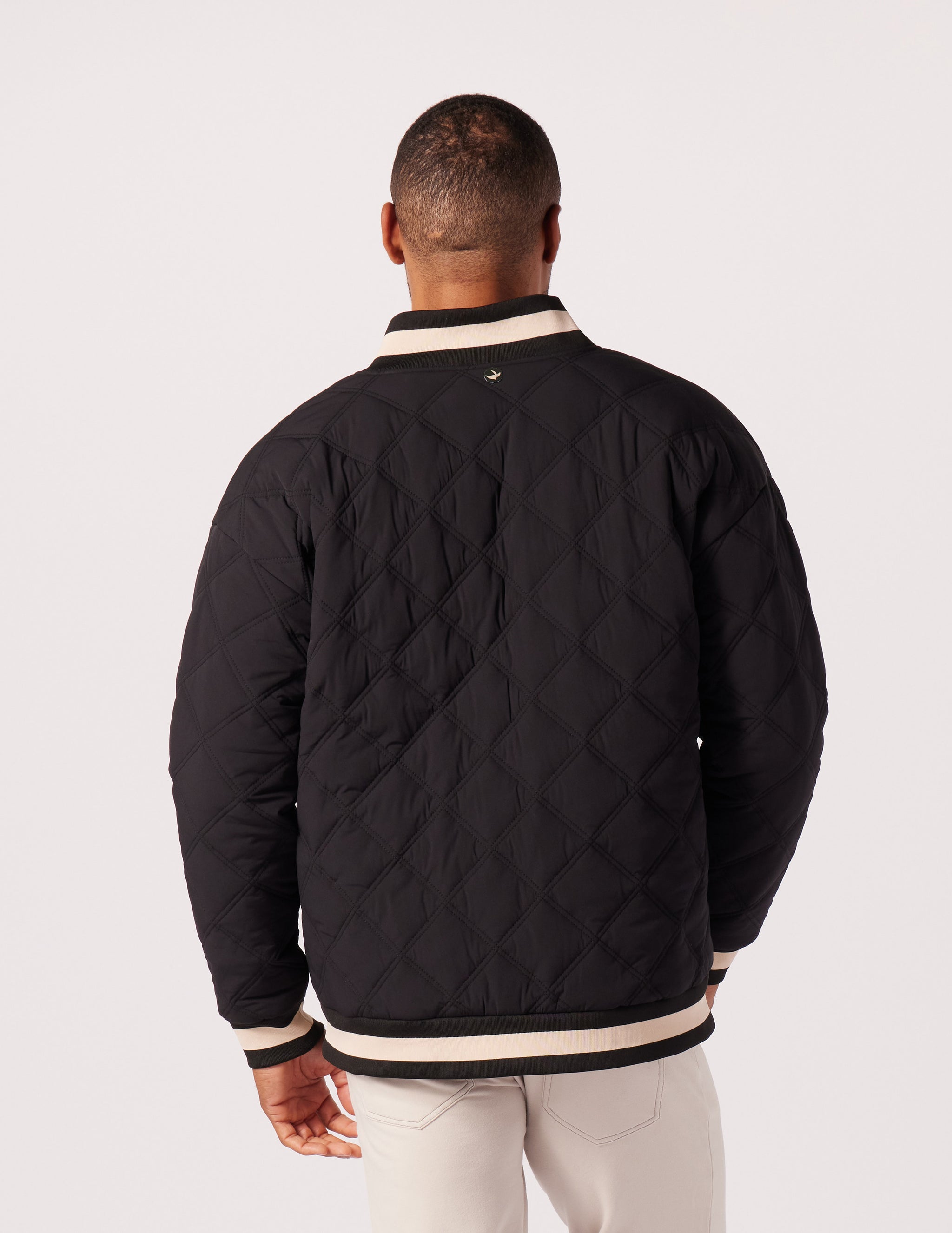 Men's Varsity Jacket: Black/Oamilk Men's Varsity Jacket: Black/Oamilk