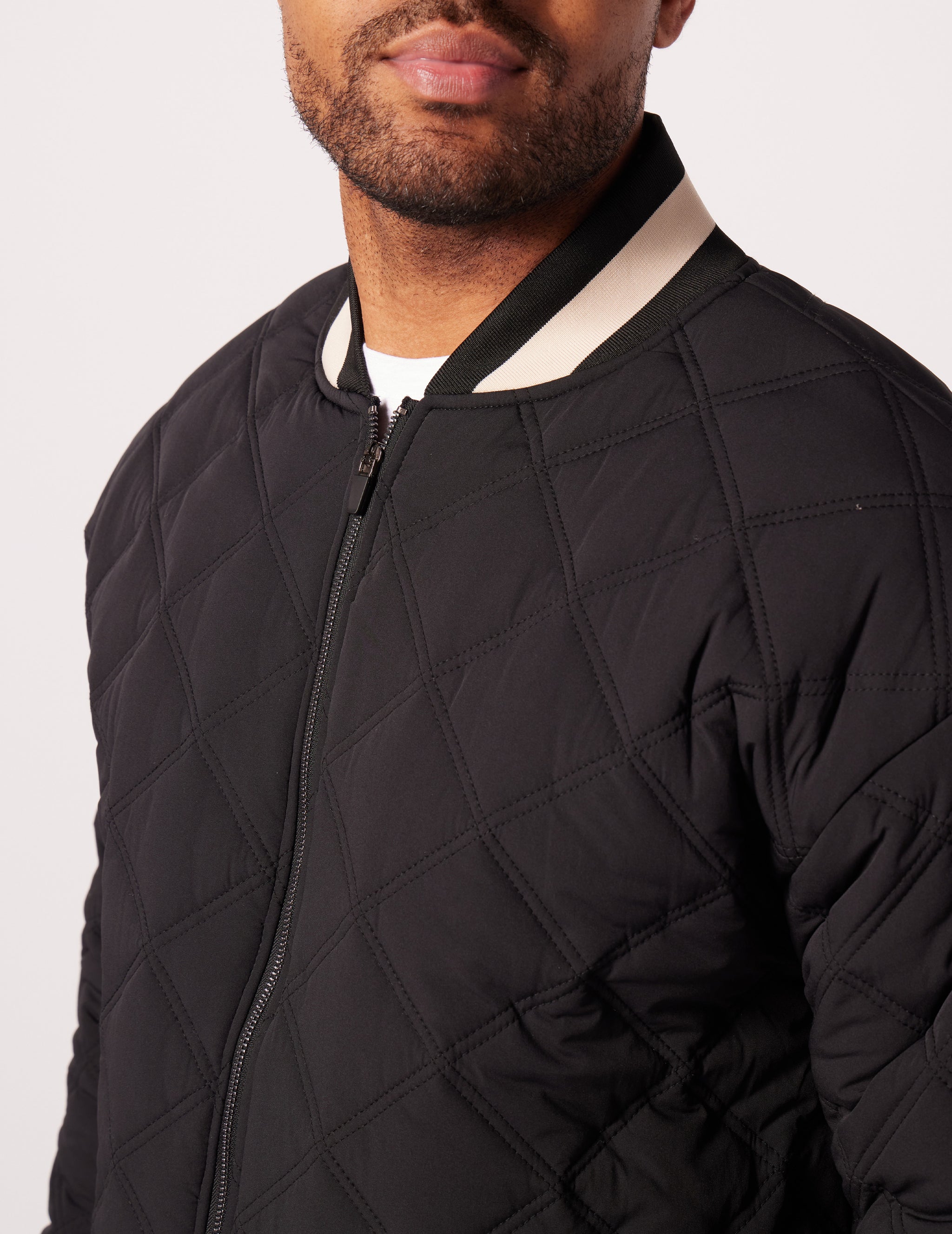 Men's Varsity Jacket: Black/Oamilk Men's Varsity Jacket: Black/Oamilk