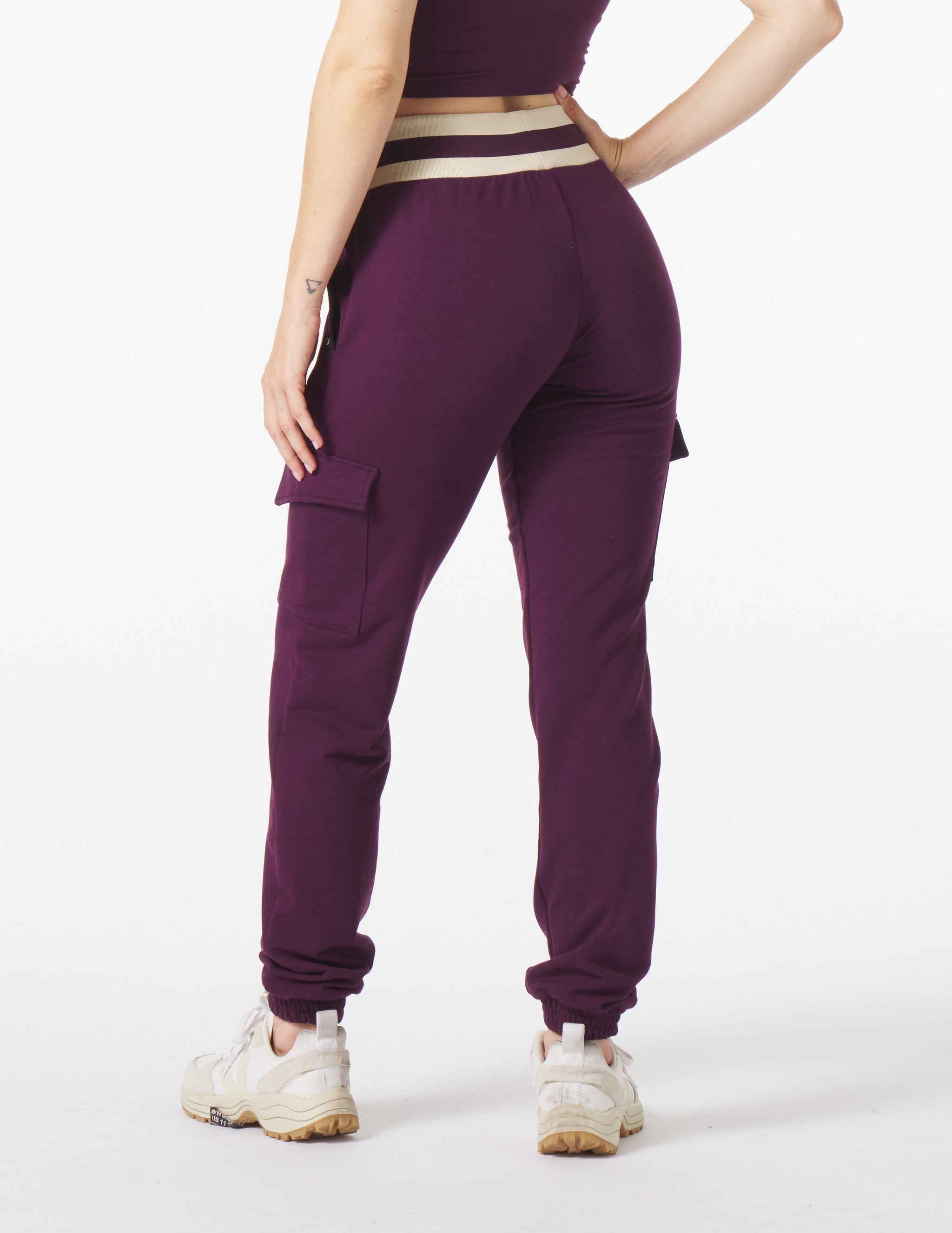 Varsity Jogger: Mulberry/Oatmilk Varsity Jogger: Mulberry/Oatmilk