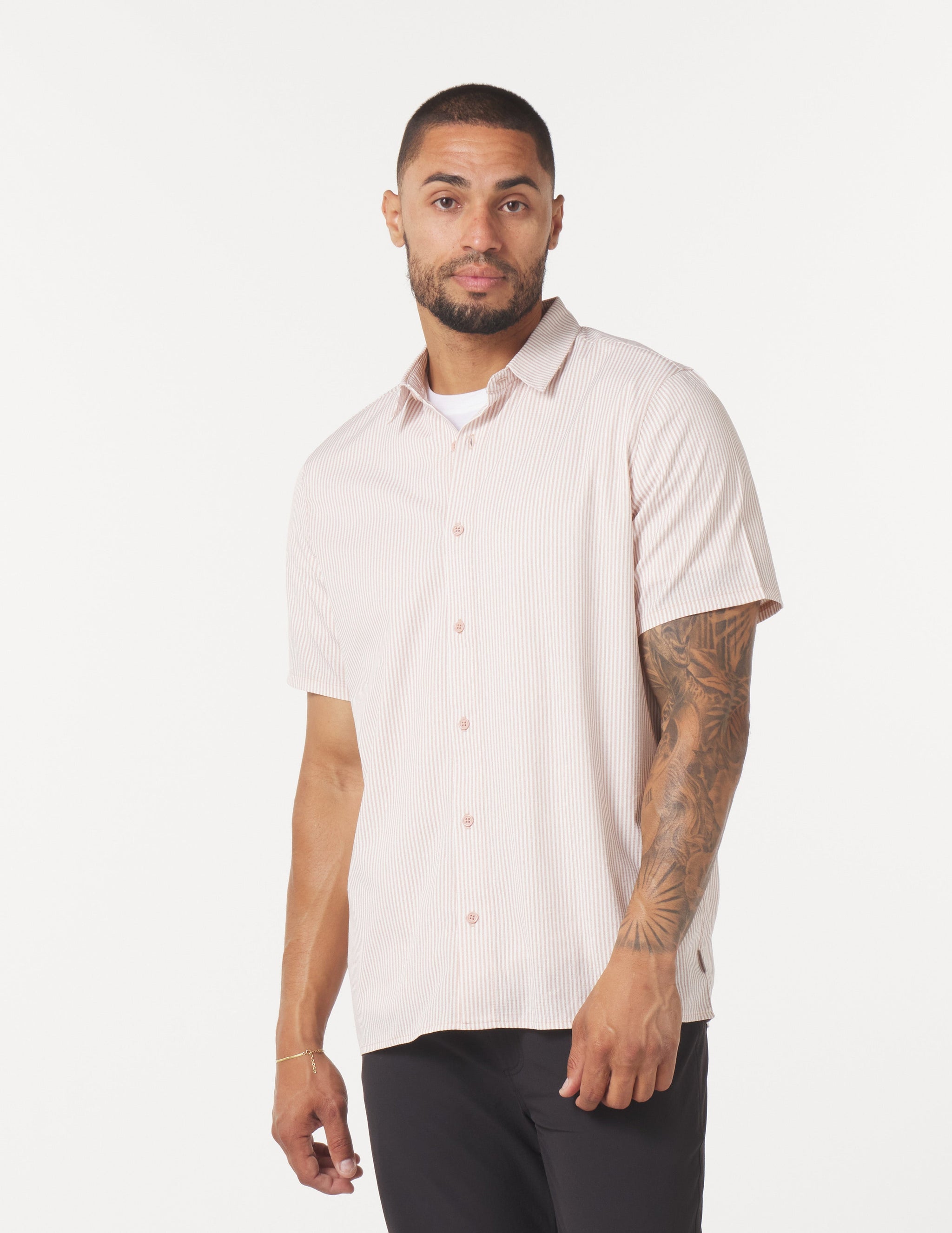 Zephyr Shirt: Adobe Rose Stripe Zephyr Shirt: Adobe Rose Stripe
